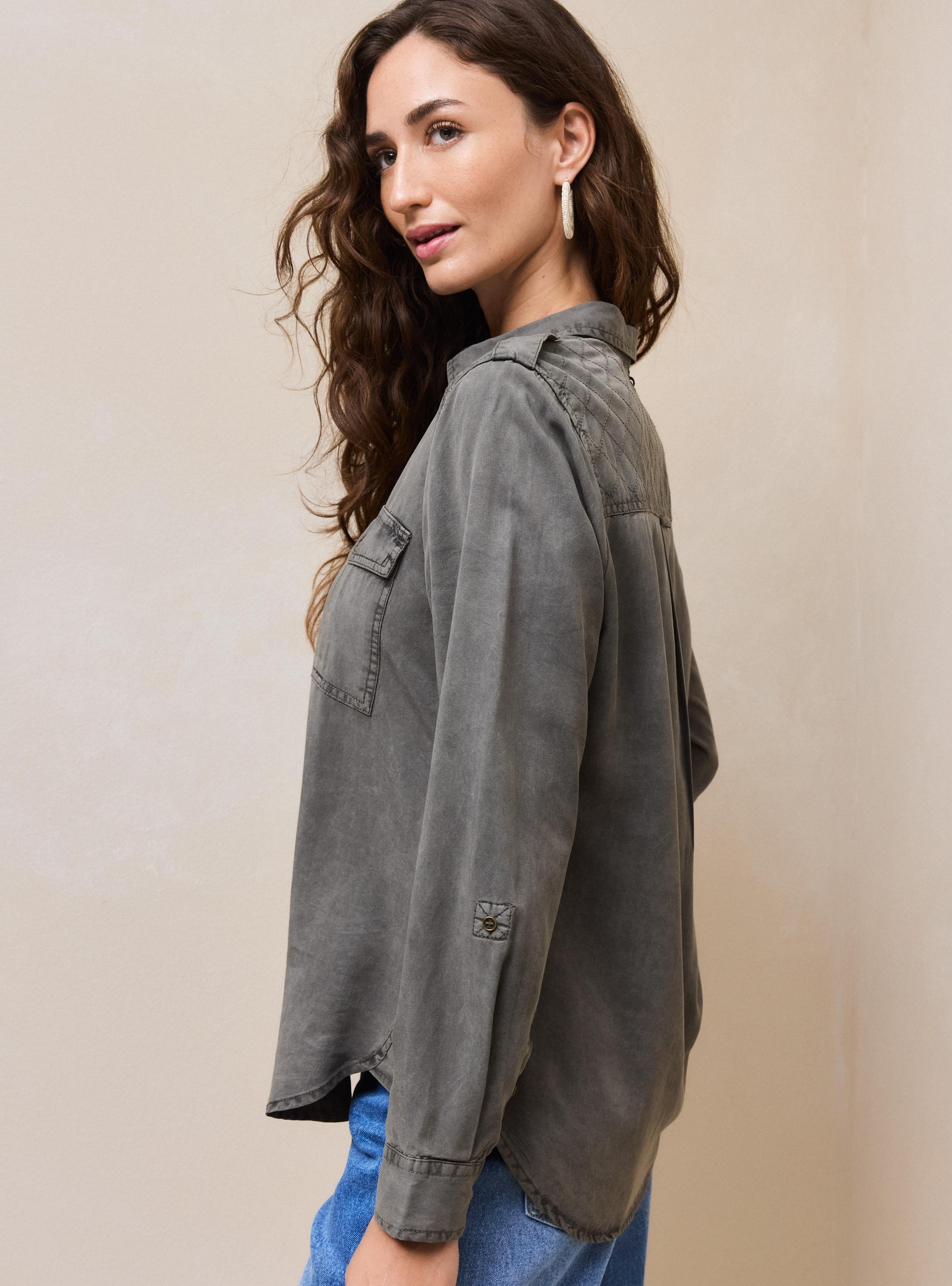 Blusa Bolsillos Delanteros Detalle de Pespuntes-3