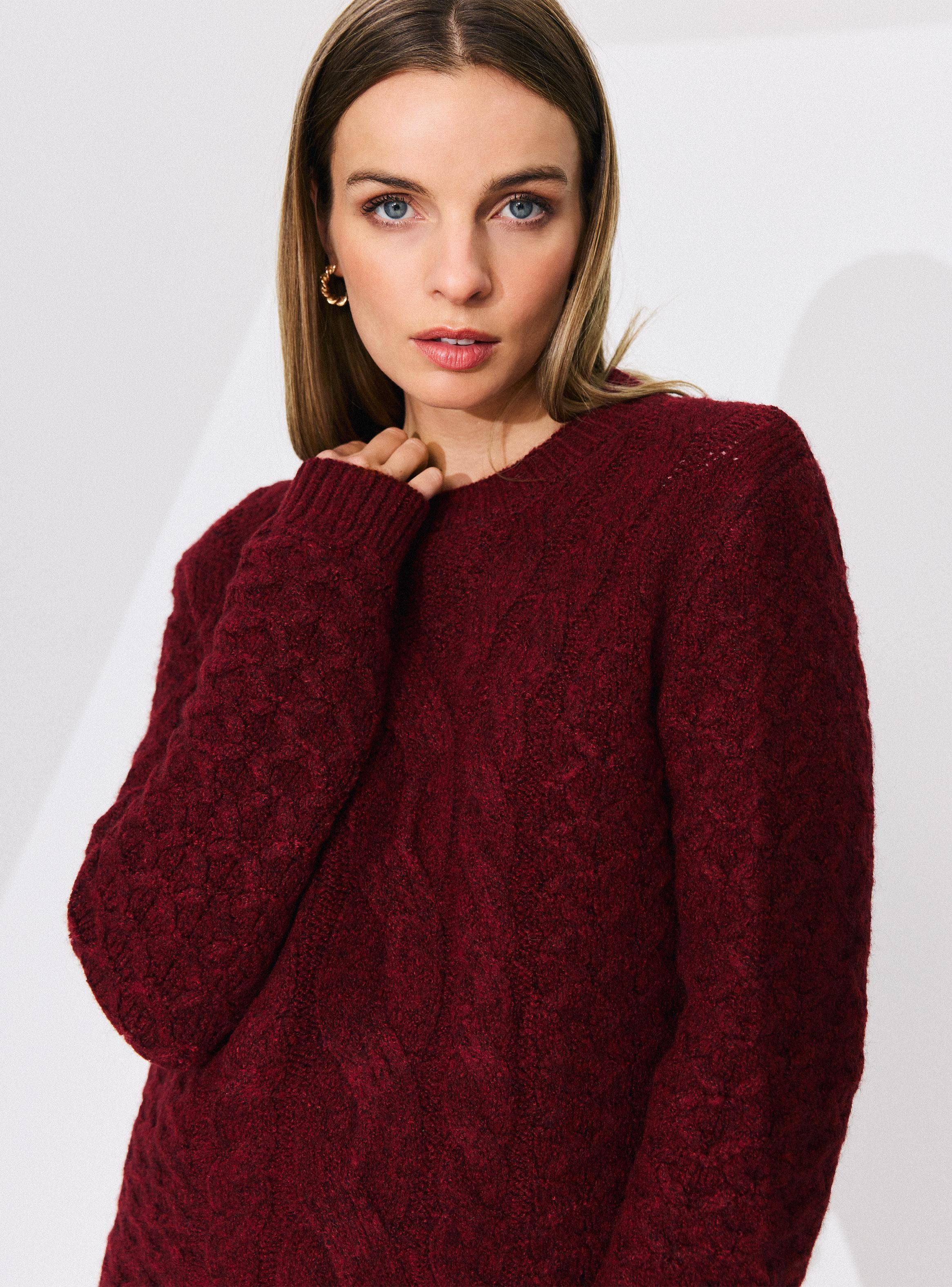 Sweater con Lana y Diseño de Trenza Central-2