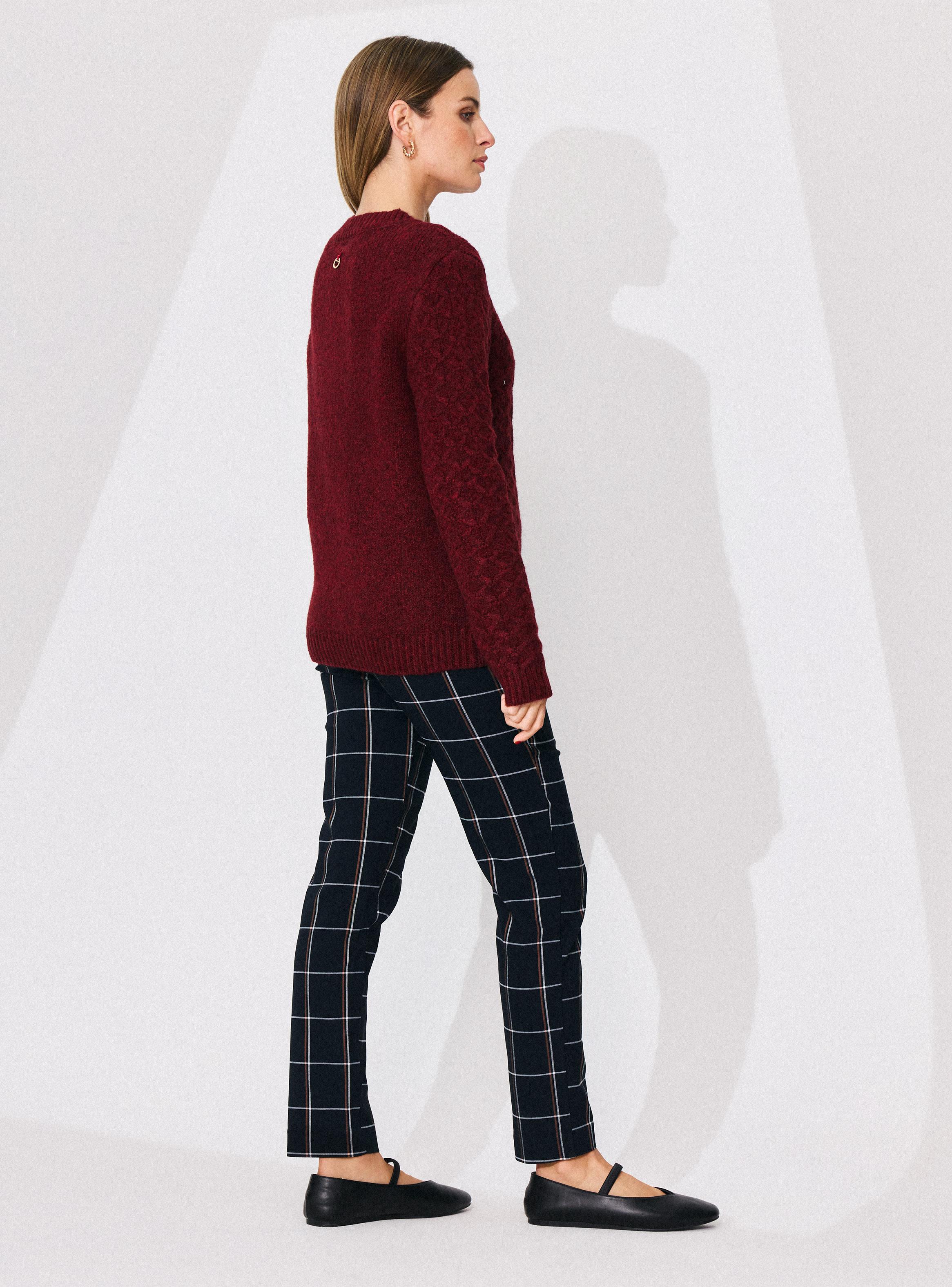 Sweater con Lana y Diseño de Trenza Central-5