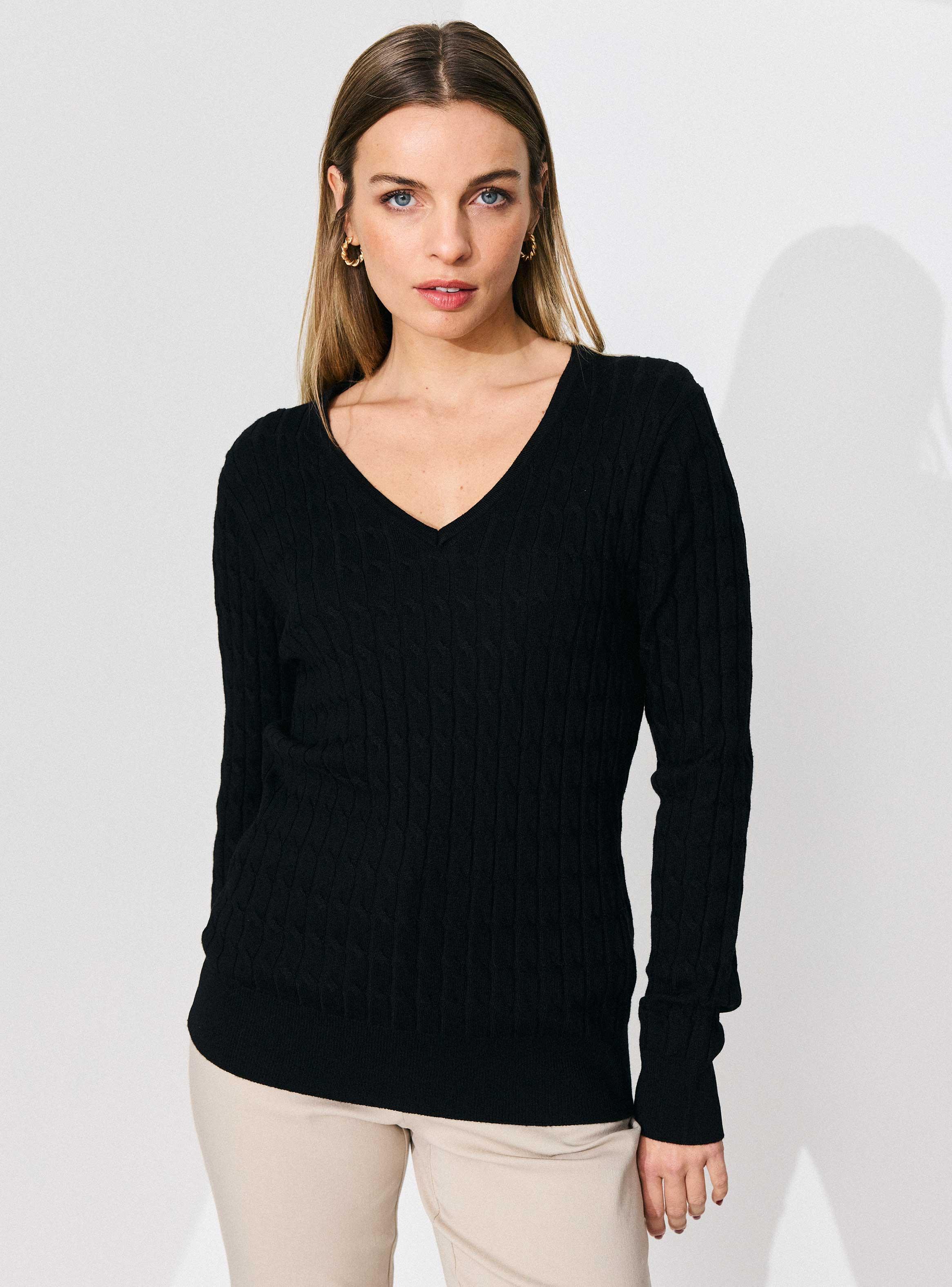 Sweater Básico Trenzado-0