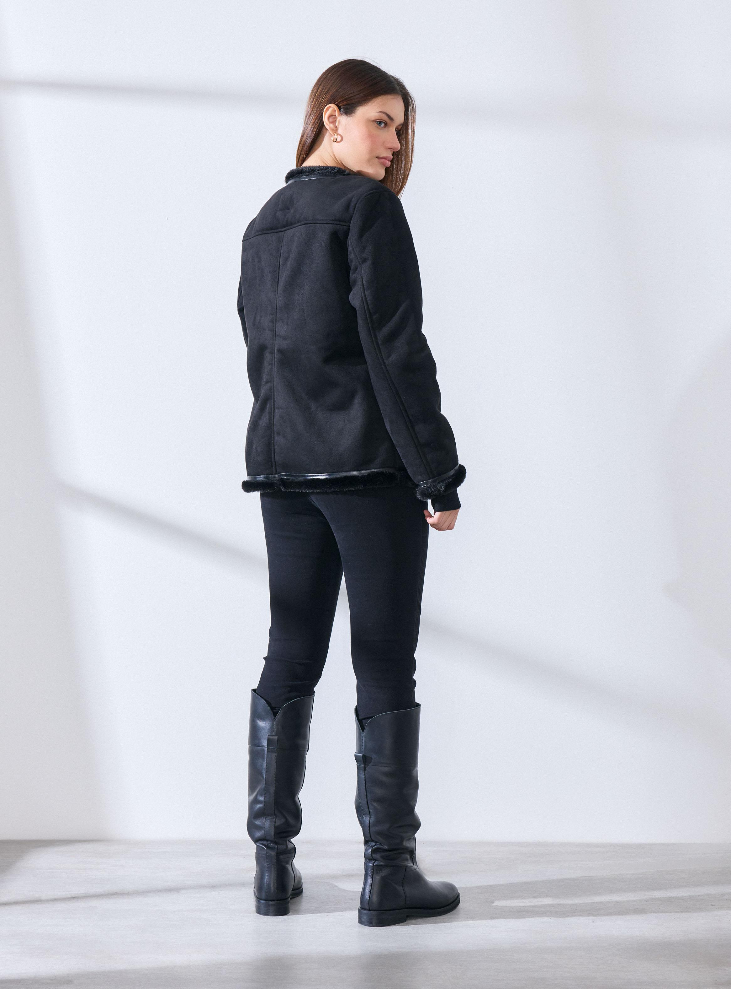Chaqueta Agamuzada con Forro de Sherpa-5
