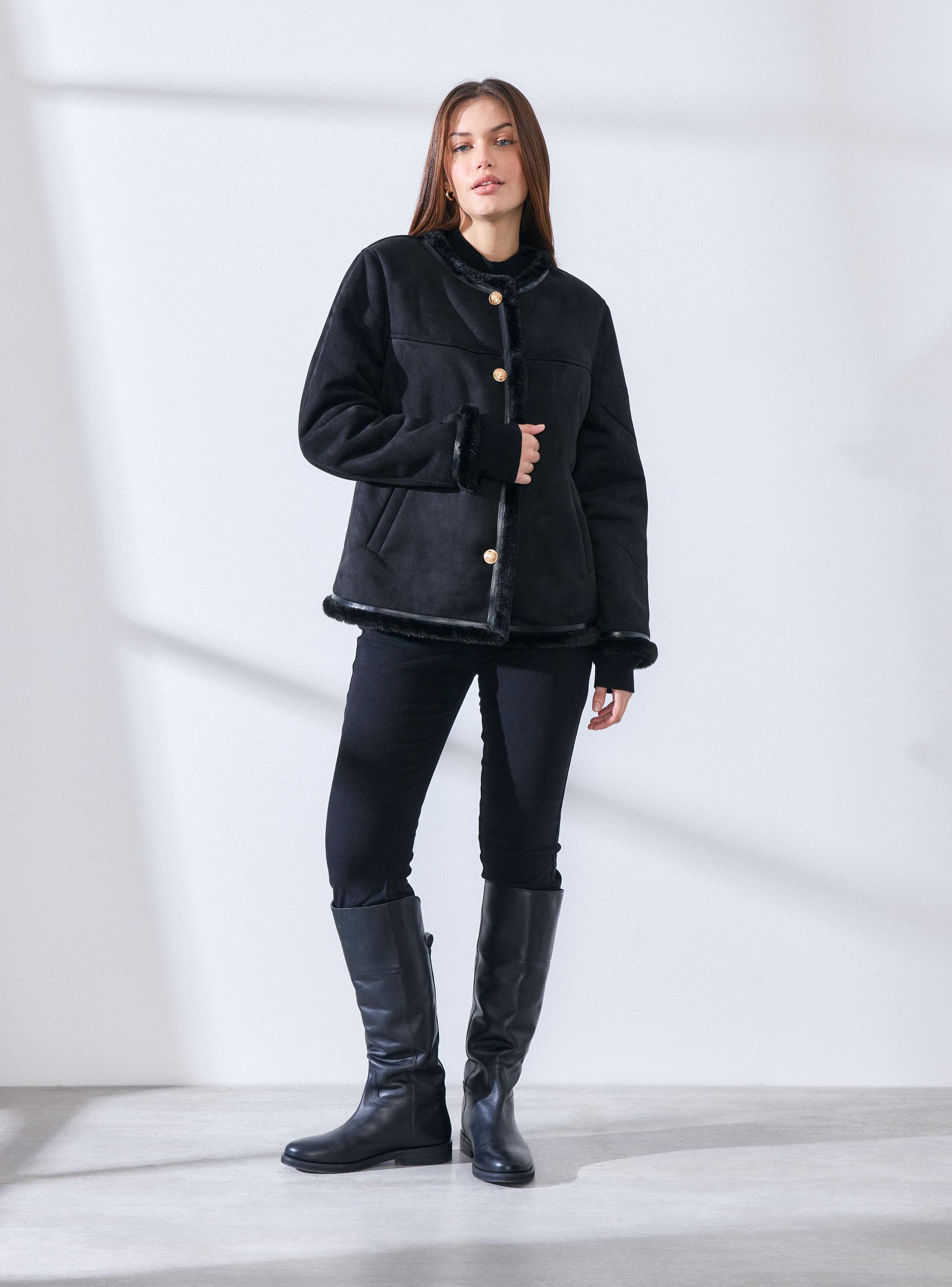 Chaqueta Agamuzada con Forro de Sherpa-4