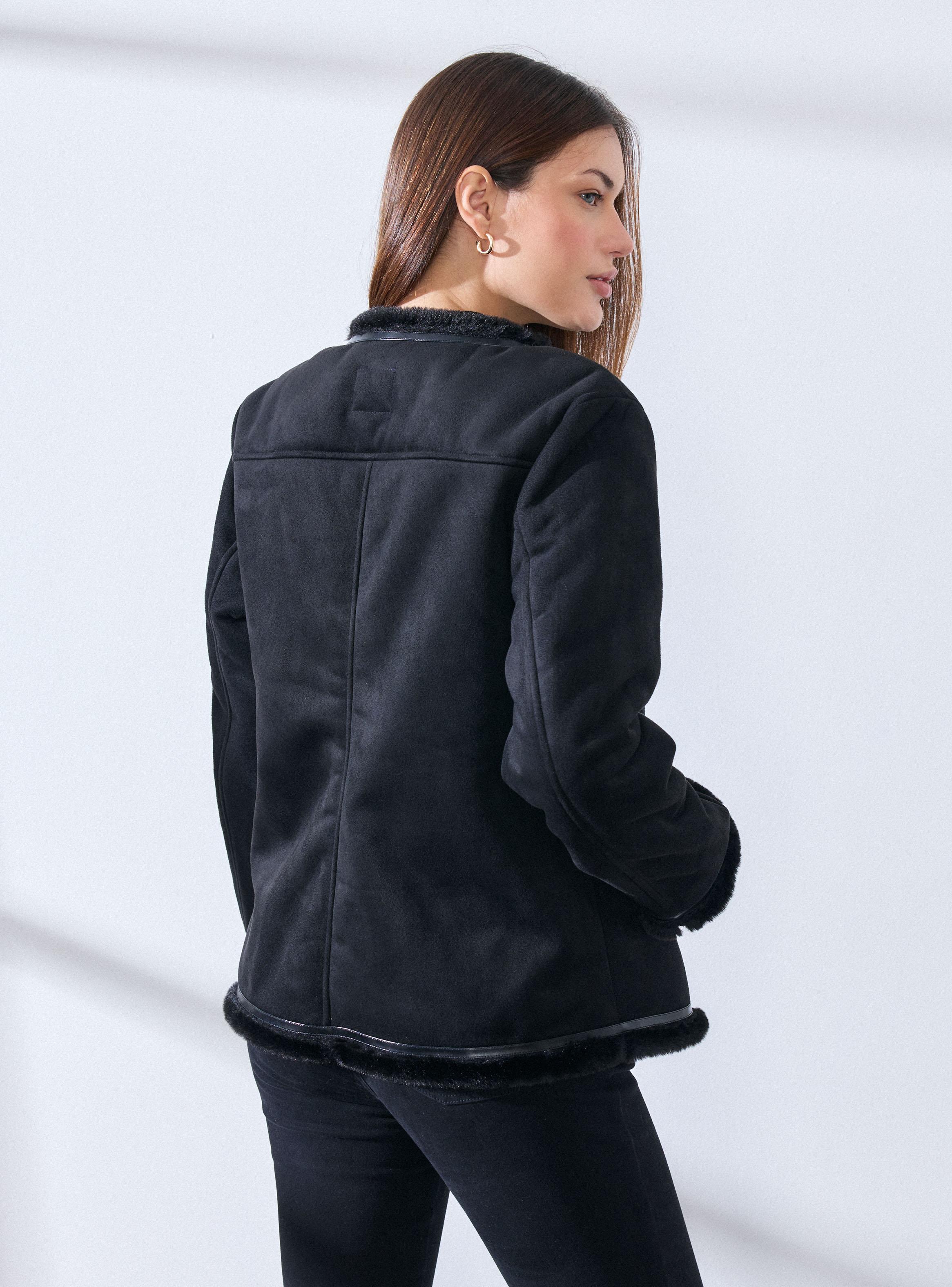 Chaqueta Agamuzada con Forro de Sherpa-1
