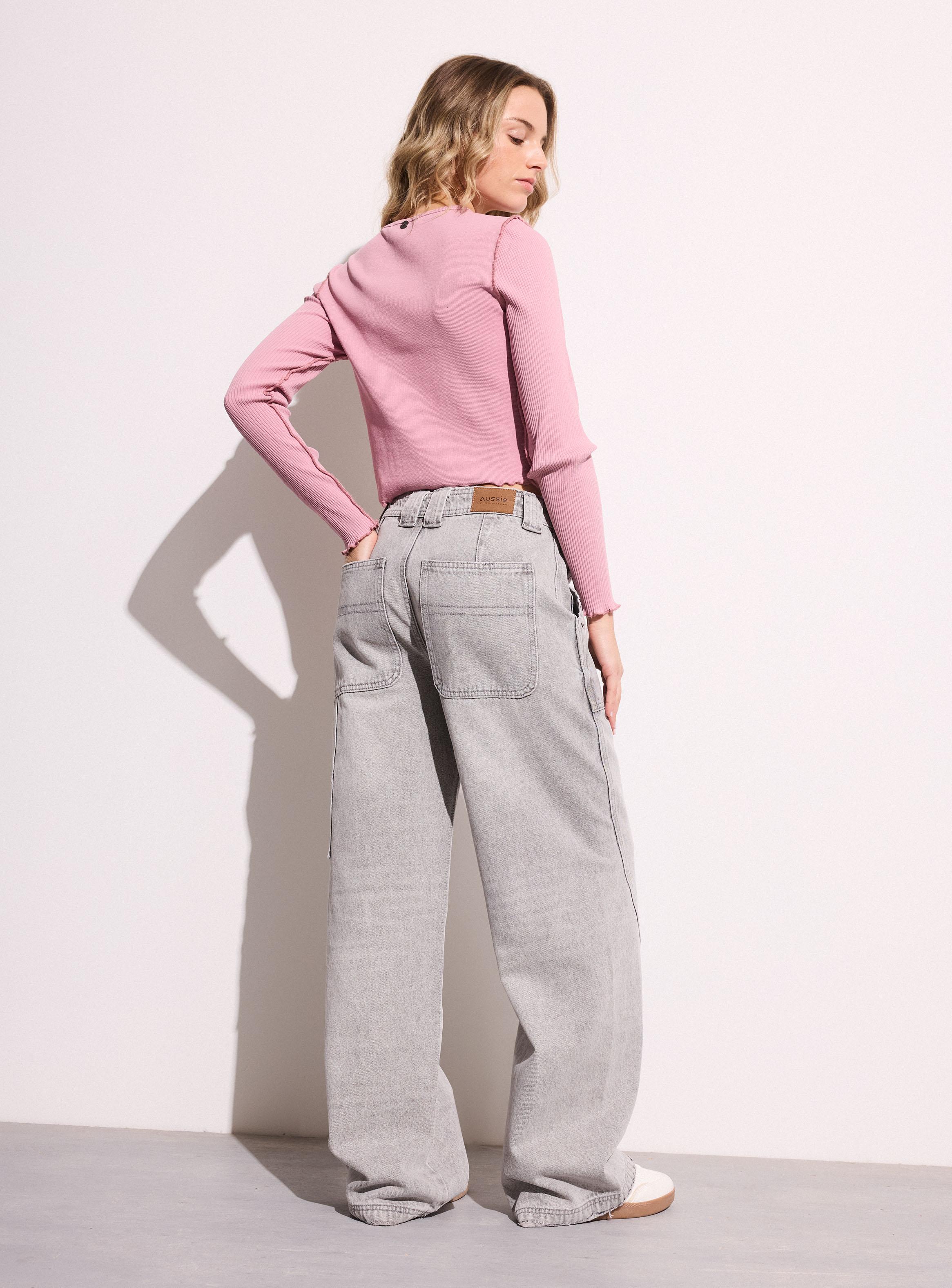 Jeans Sueltos con Cortes-5