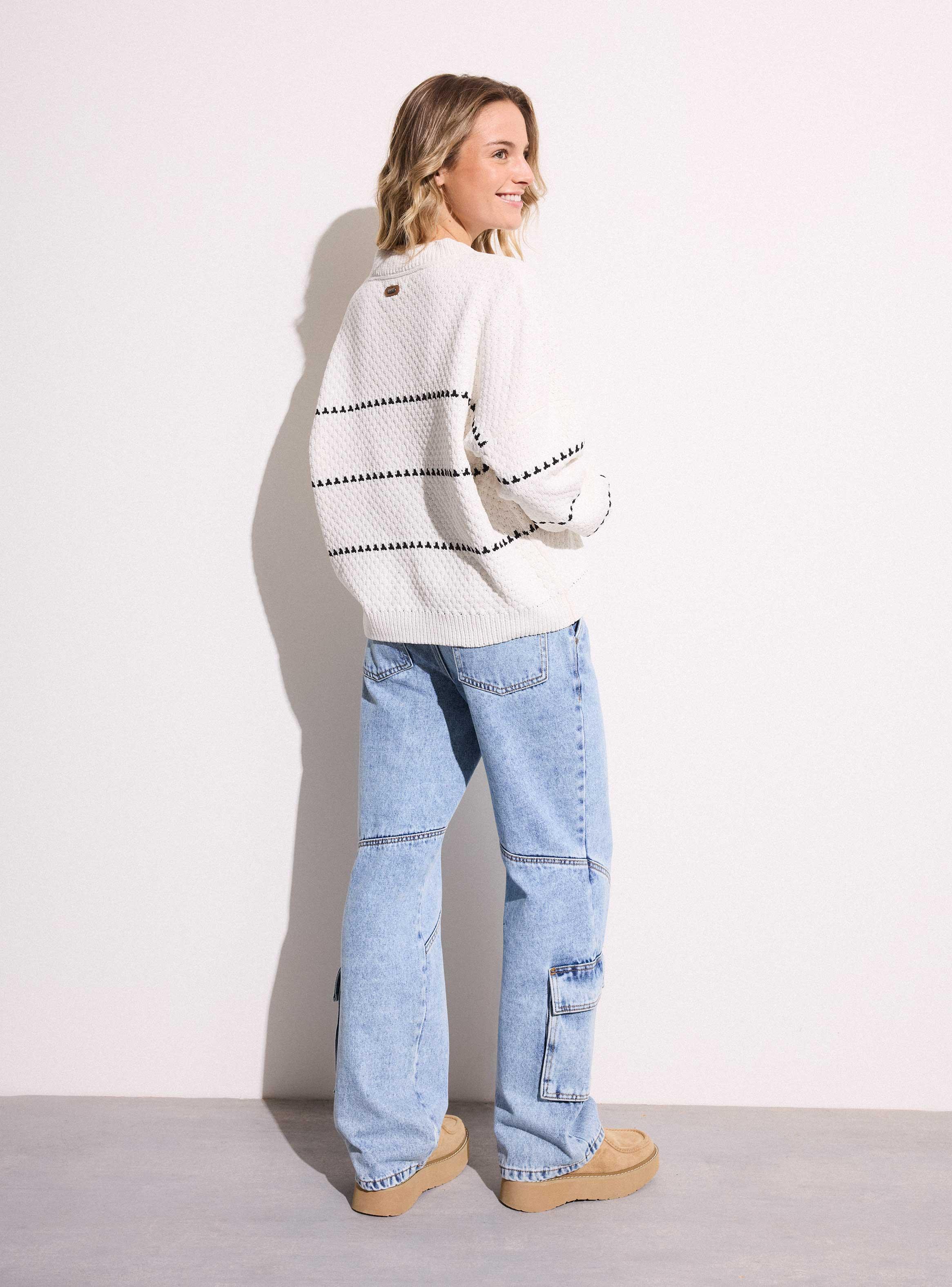 Sweater Rayado Tela Chenille-5