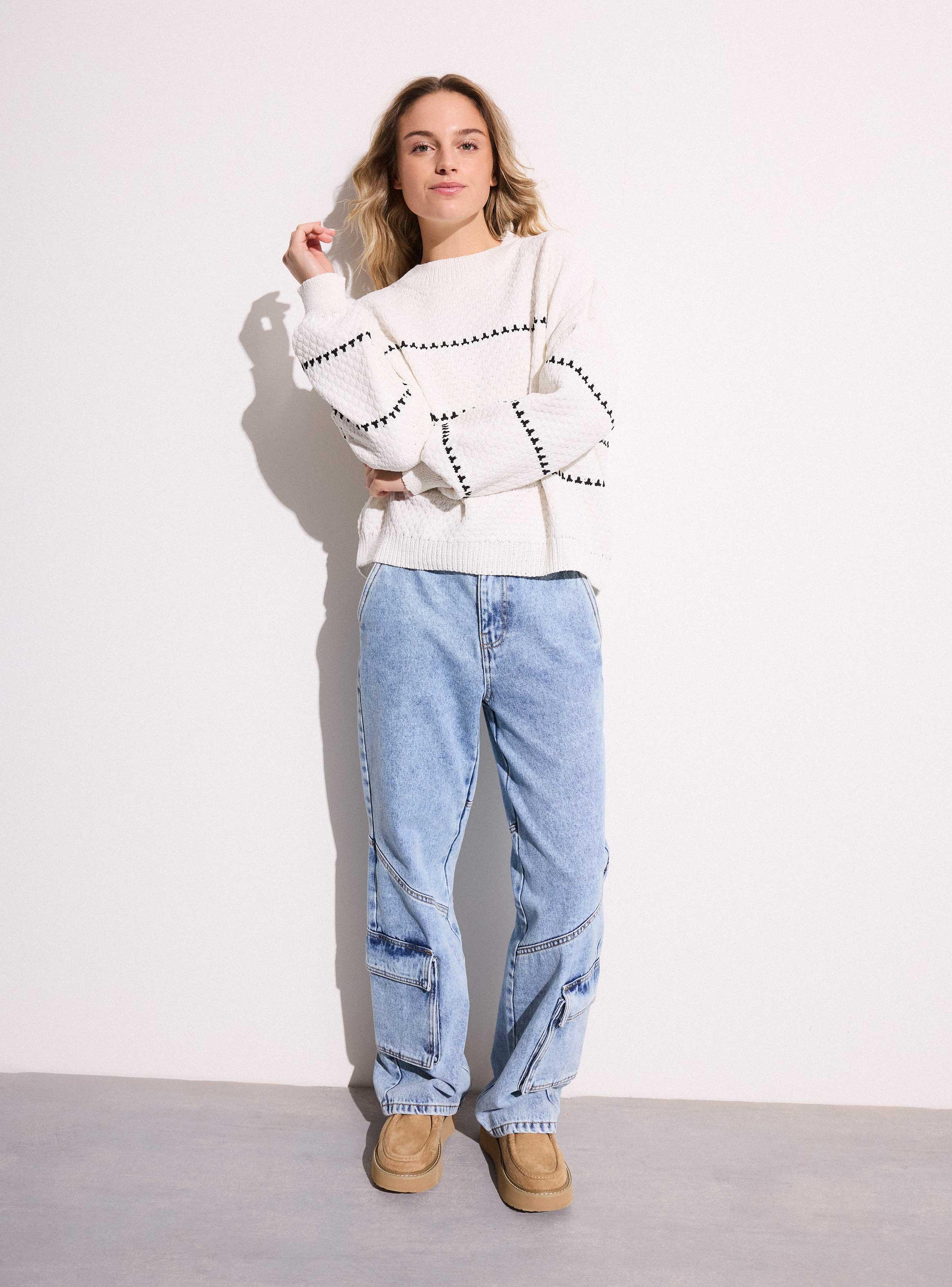 Sweater Rayado Tela Chenille-4