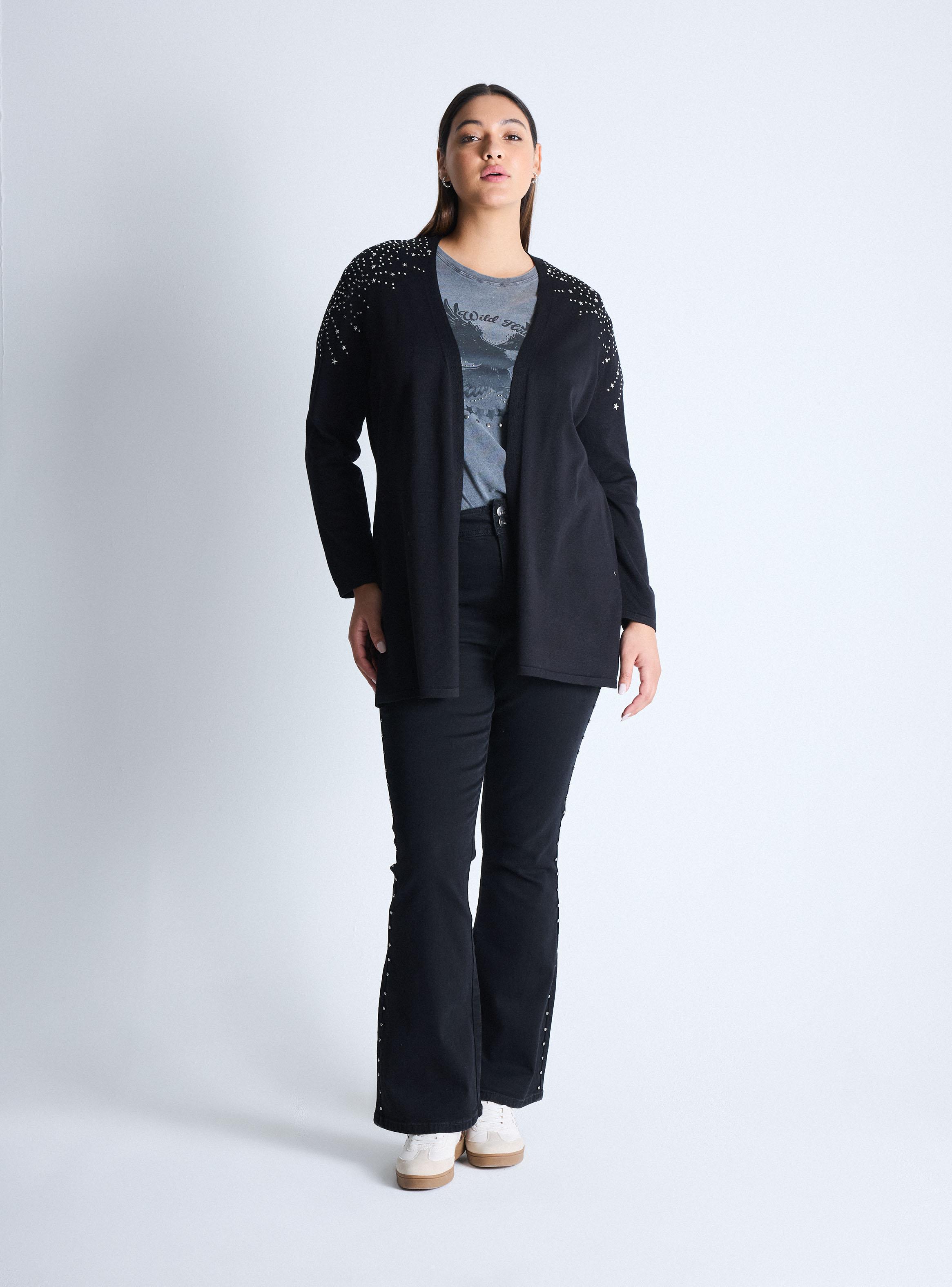 Chaleco Cárdigan Largo Jaquard Western Curvy-4