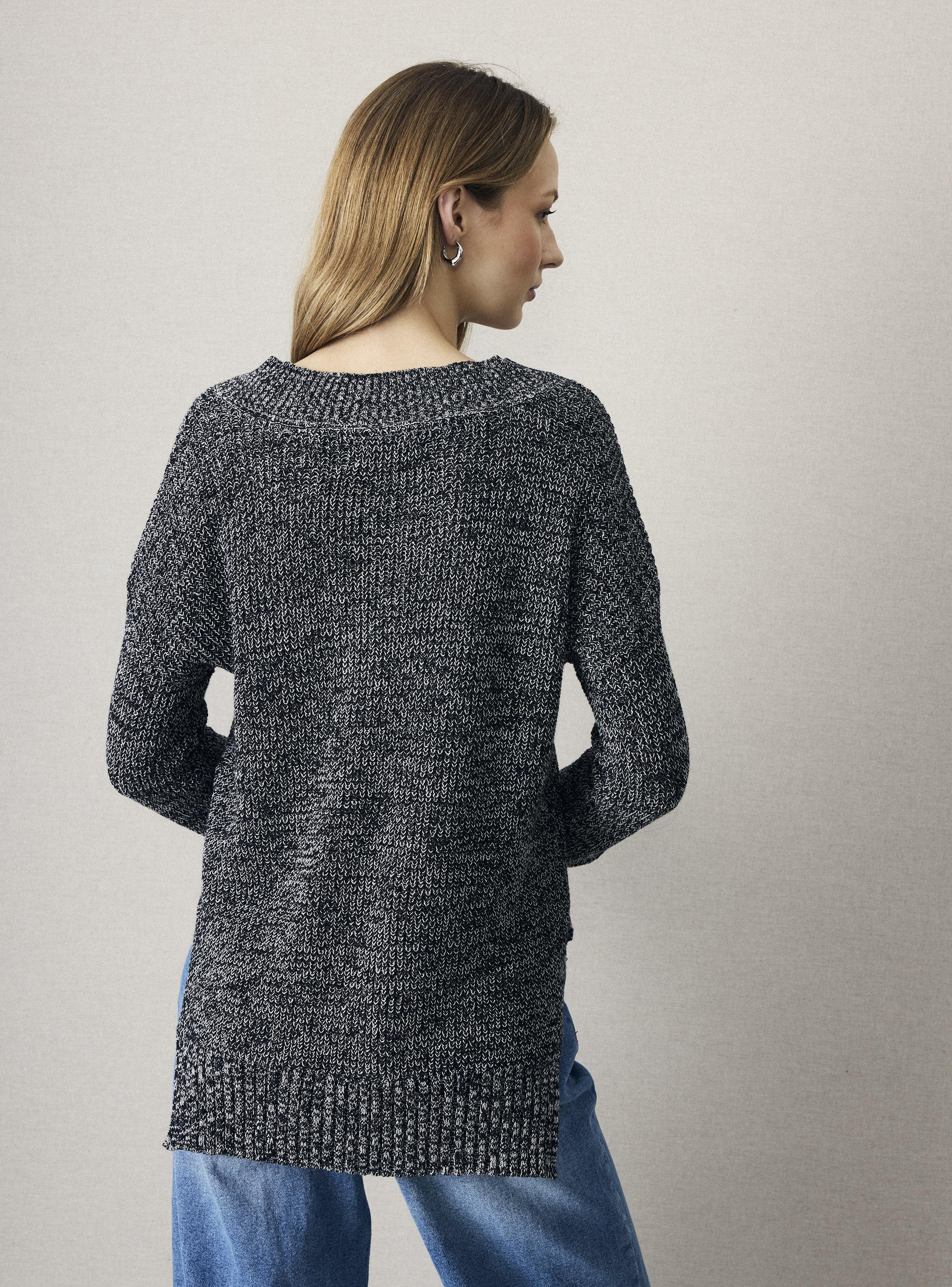 Sweater Tweed Cuello V-1