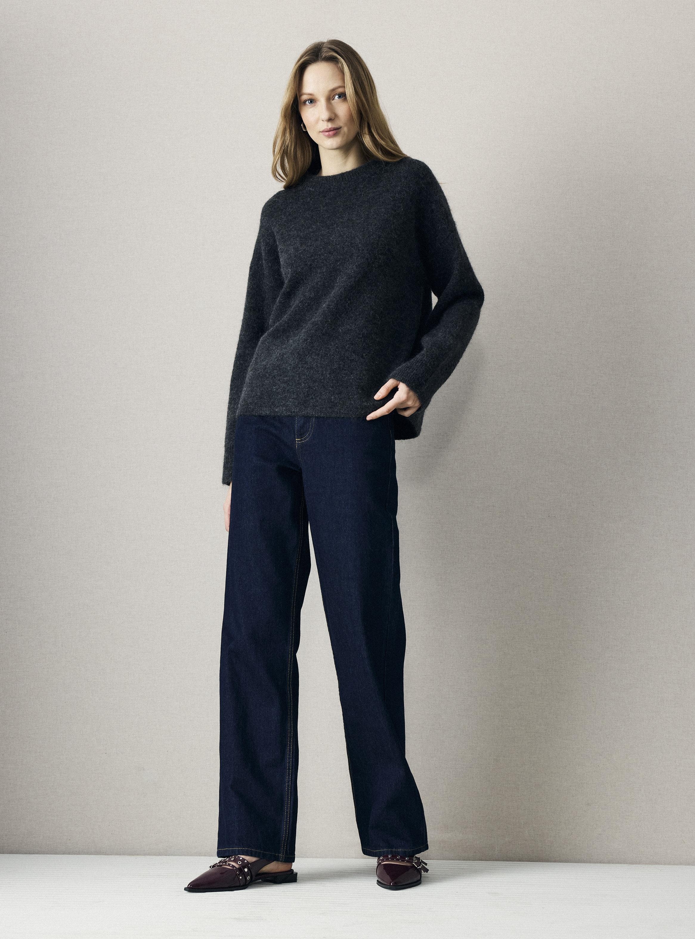 Sweater Tweed con Lana Cuello Redondo-4