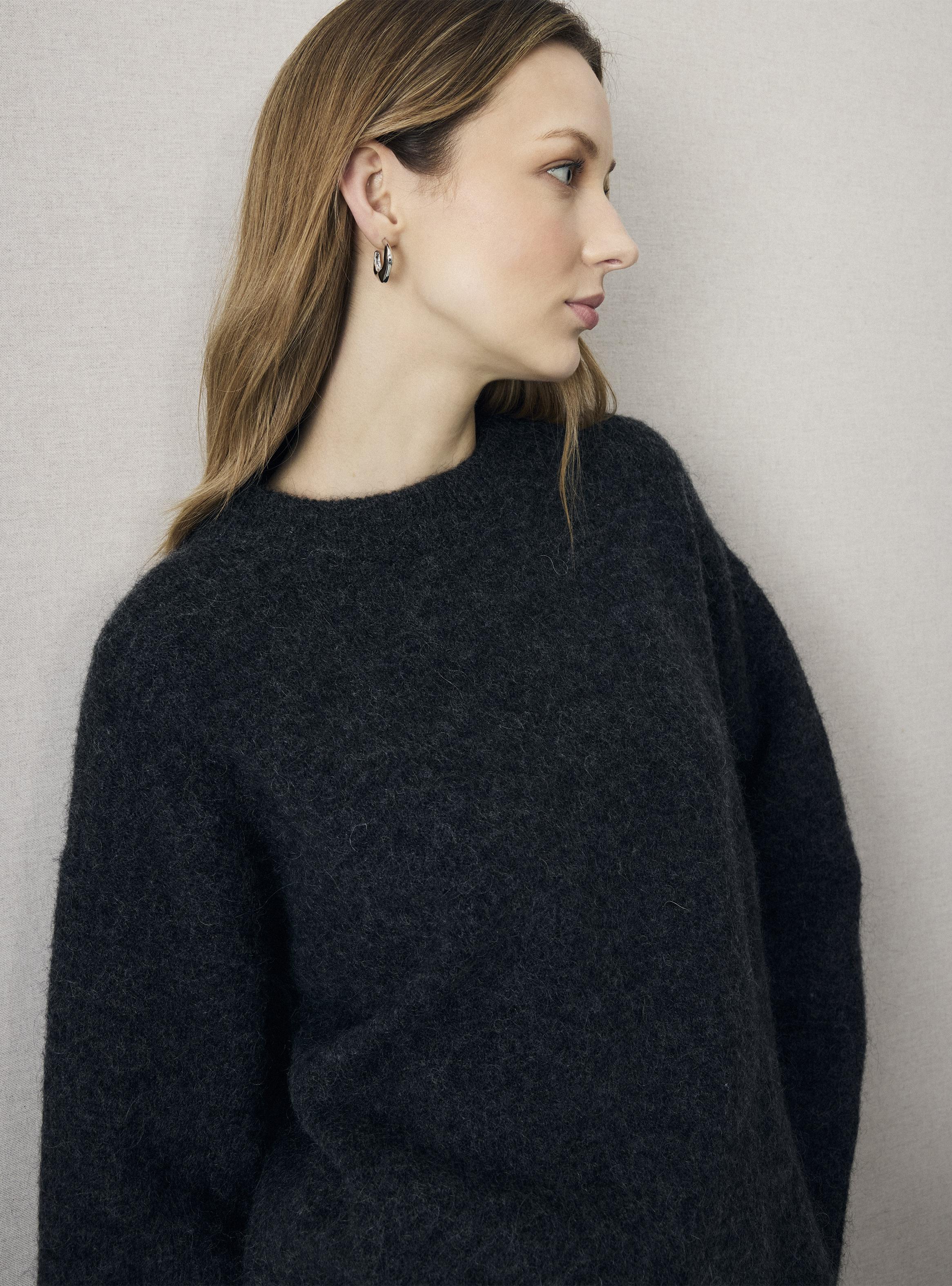 Sweater Tweed con Lana Cuello Redondo-3