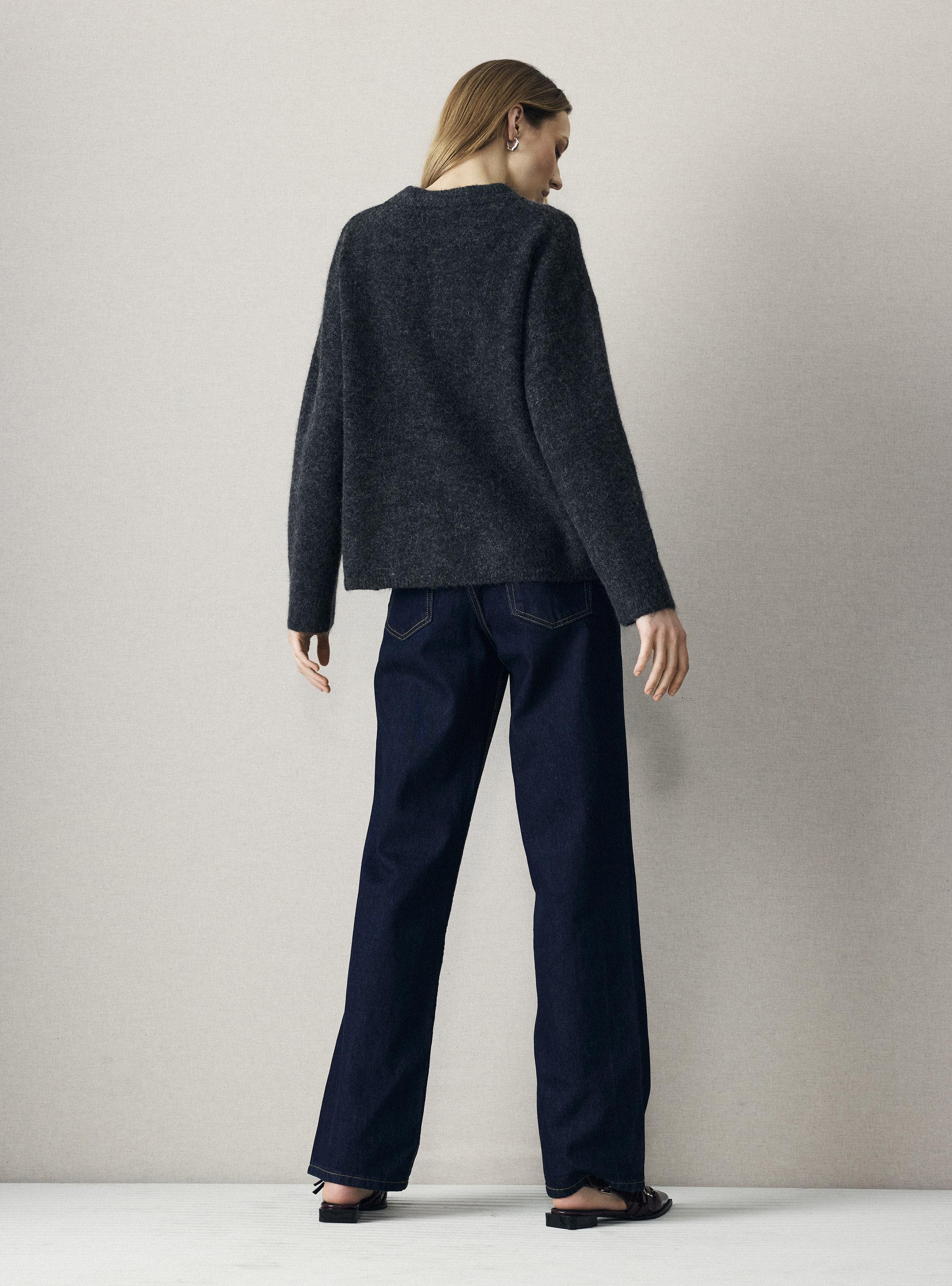 Sweater Tweed con Lana Cuello Redondo-5
