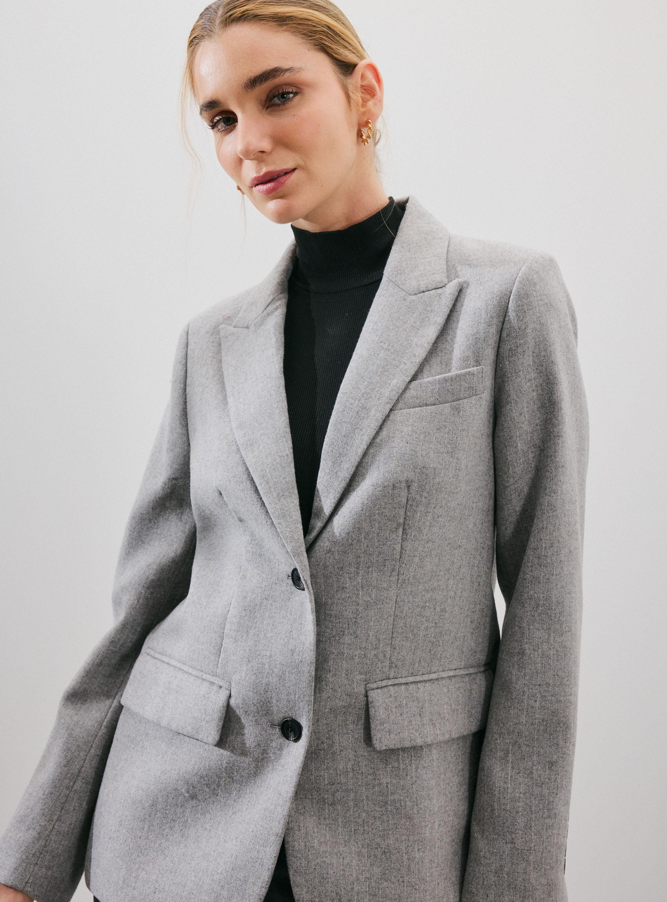 Blazer con Botón y Bolsillos-3