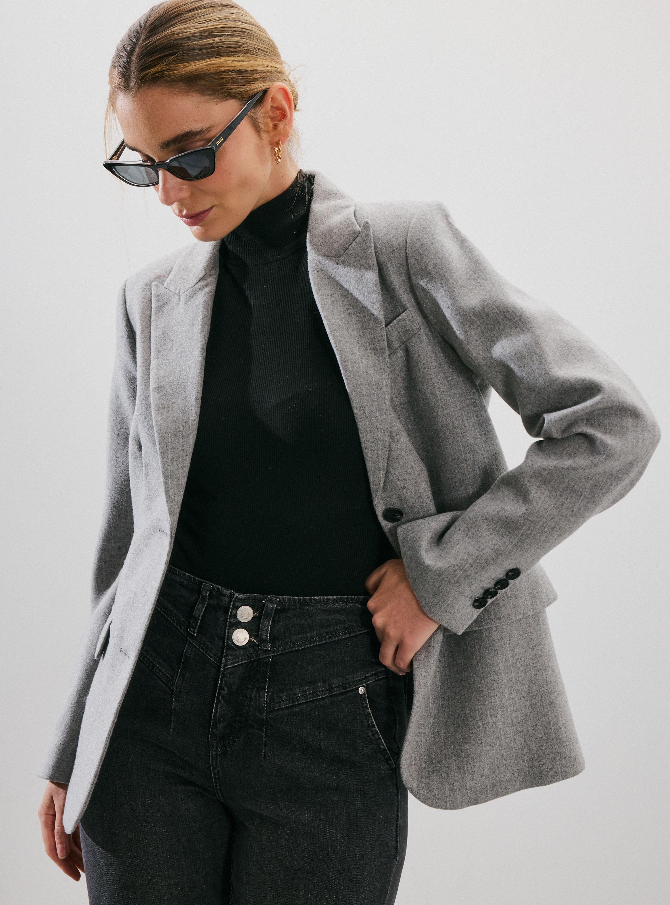 Blazer con Botón y Bolsillos-2
