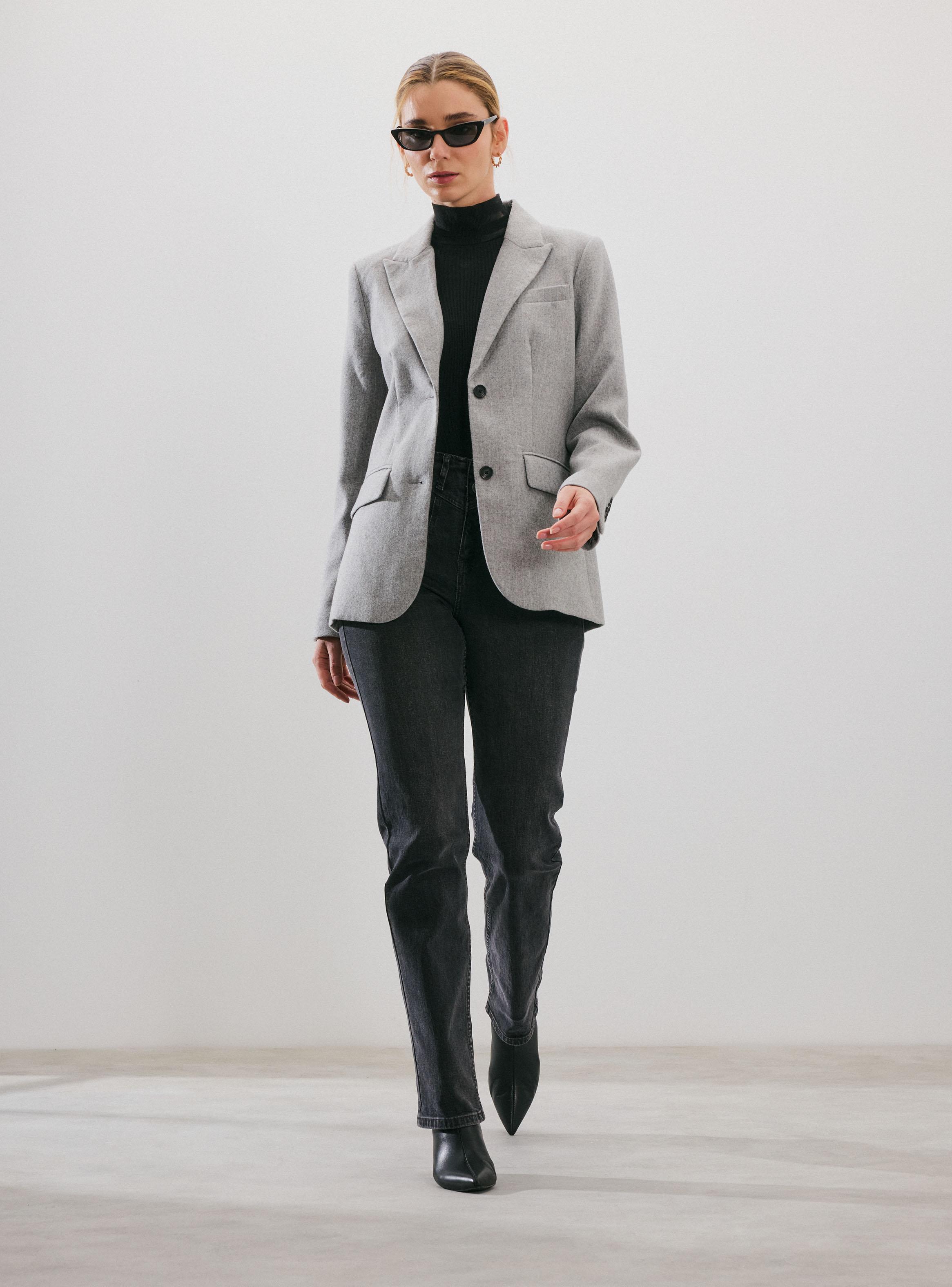 Blazer con Botón y Bolsillos-4