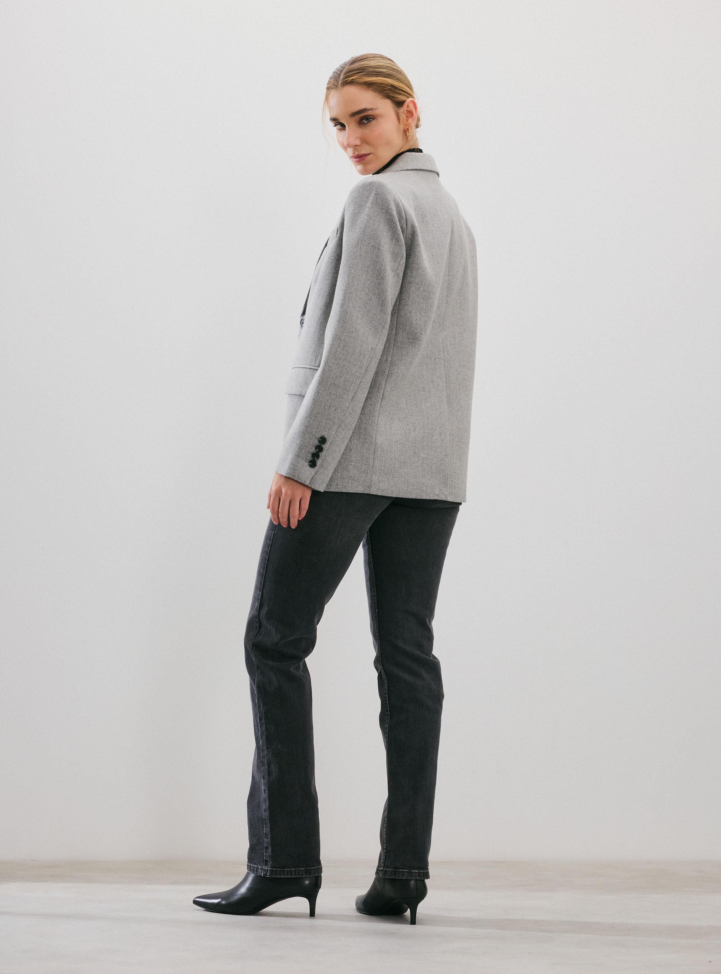 Blazer con Botón y Bolsillos-5