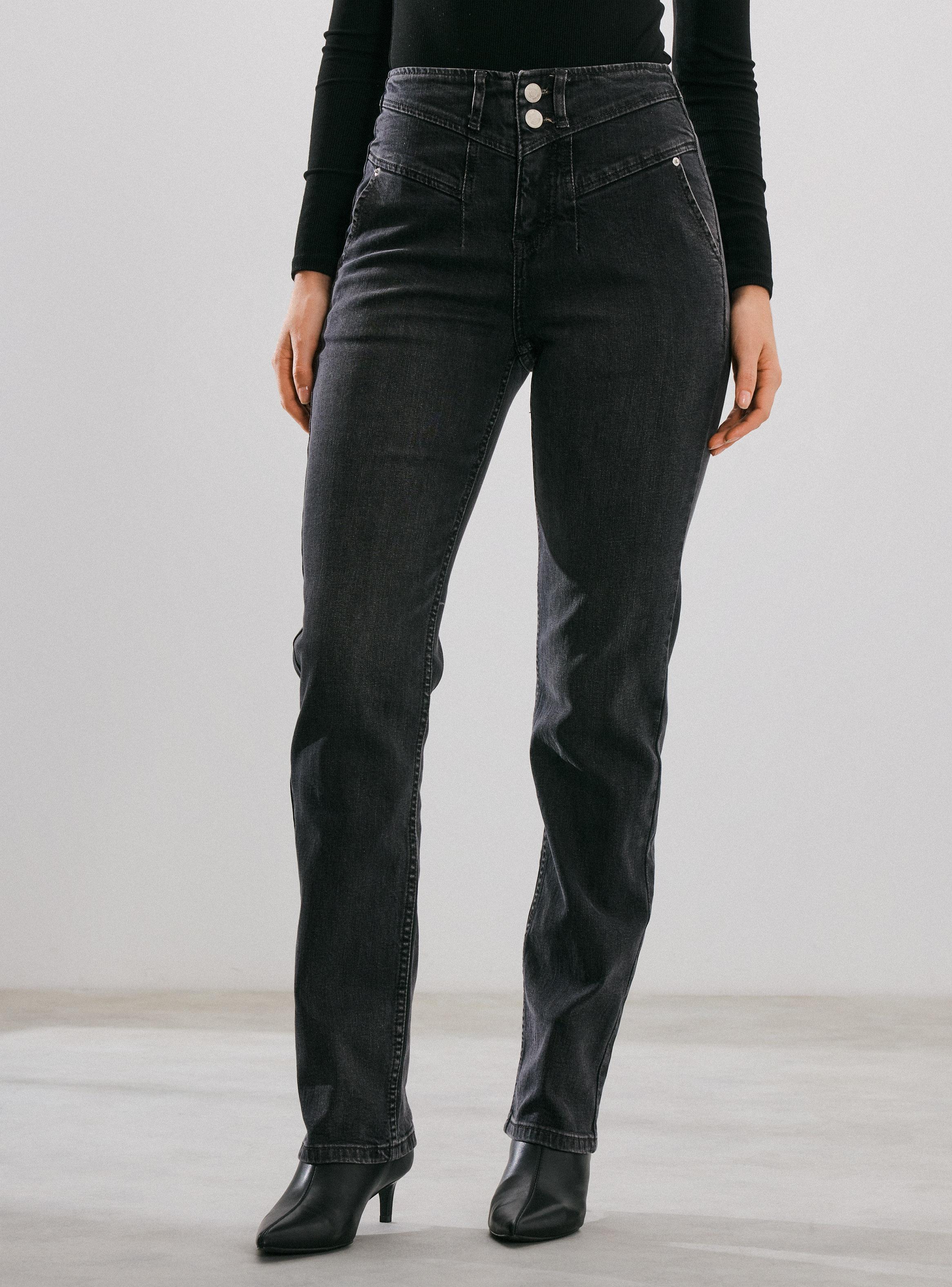 Jeans Kick Flare Cortes Rebeca Delantera-0