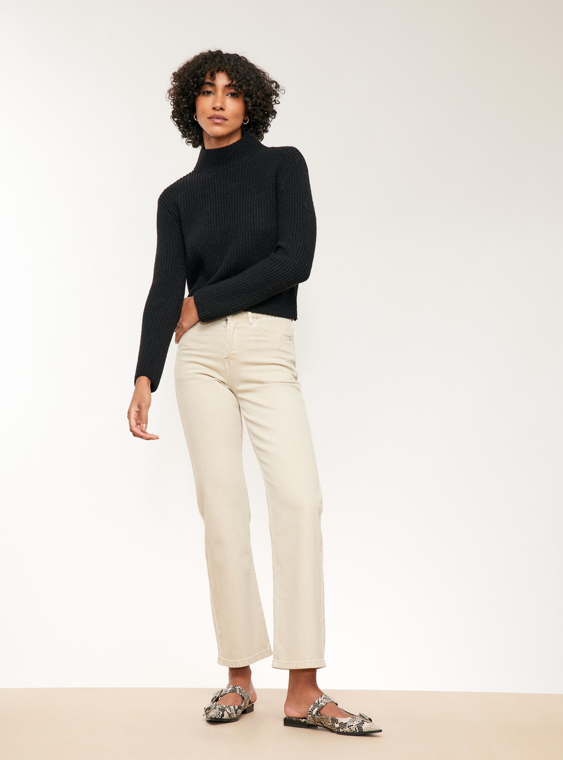 Sweater Cuello Mock Acanalado-4
