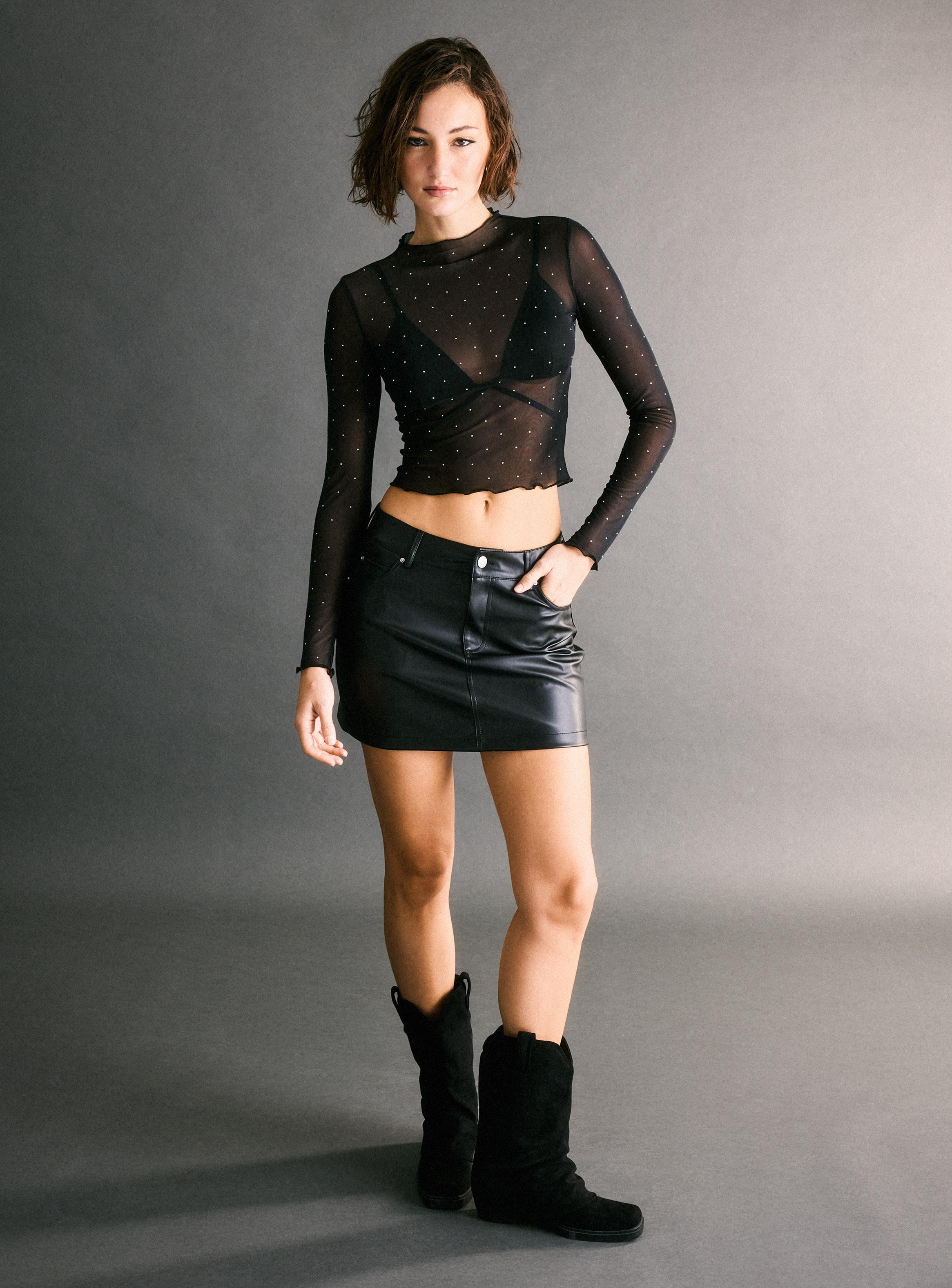 Polera Mesh Cuello Mock-4