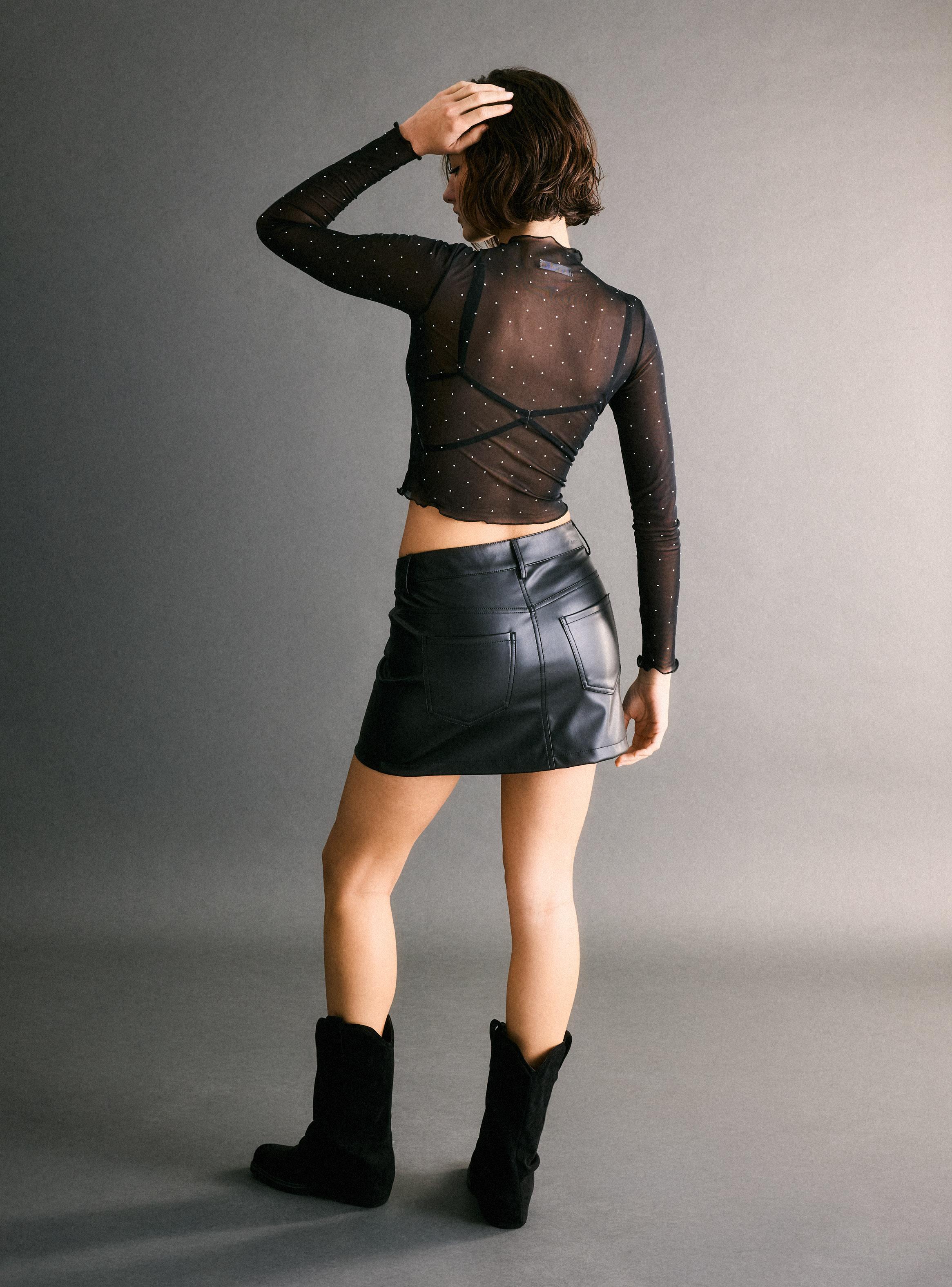 Polera Mesh Cuello Mock-5