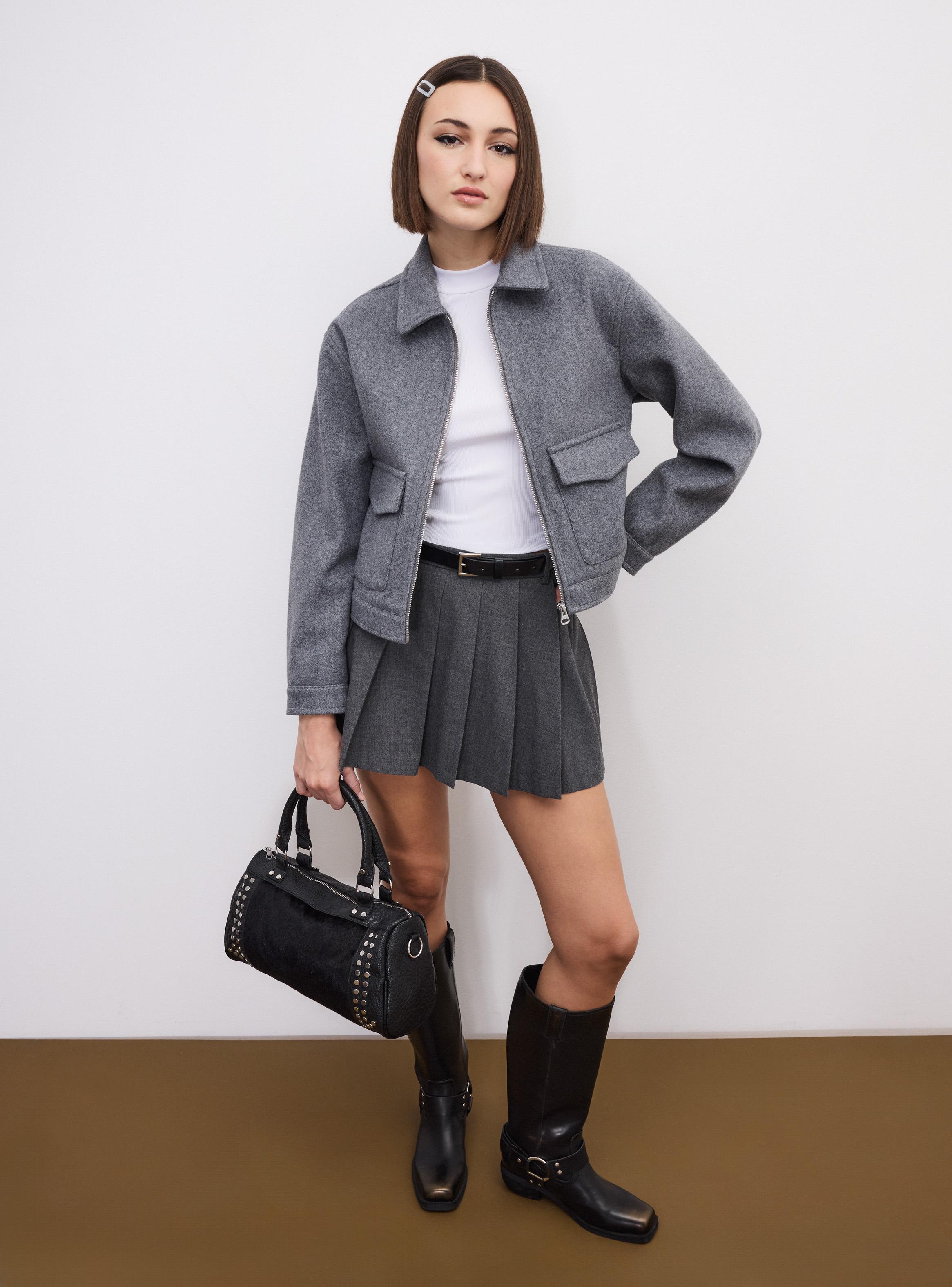 Chaqueta Crop Jaspeada Tacto Suave-4