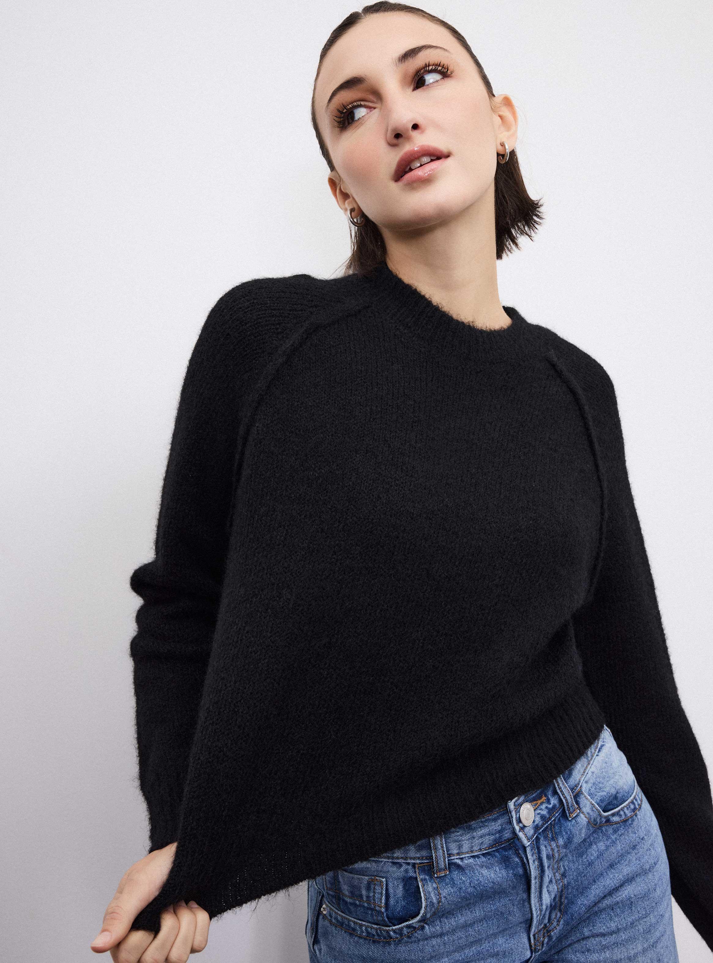 Sweater Cuello Redondo Look Lana-2
