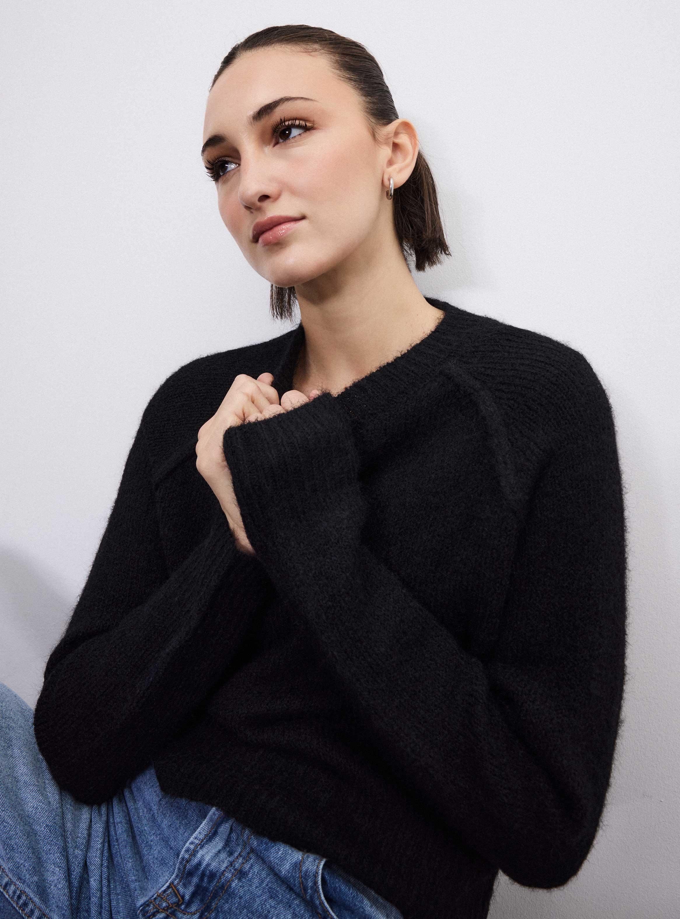 Sweater Cuello Redondo Look Lana-3