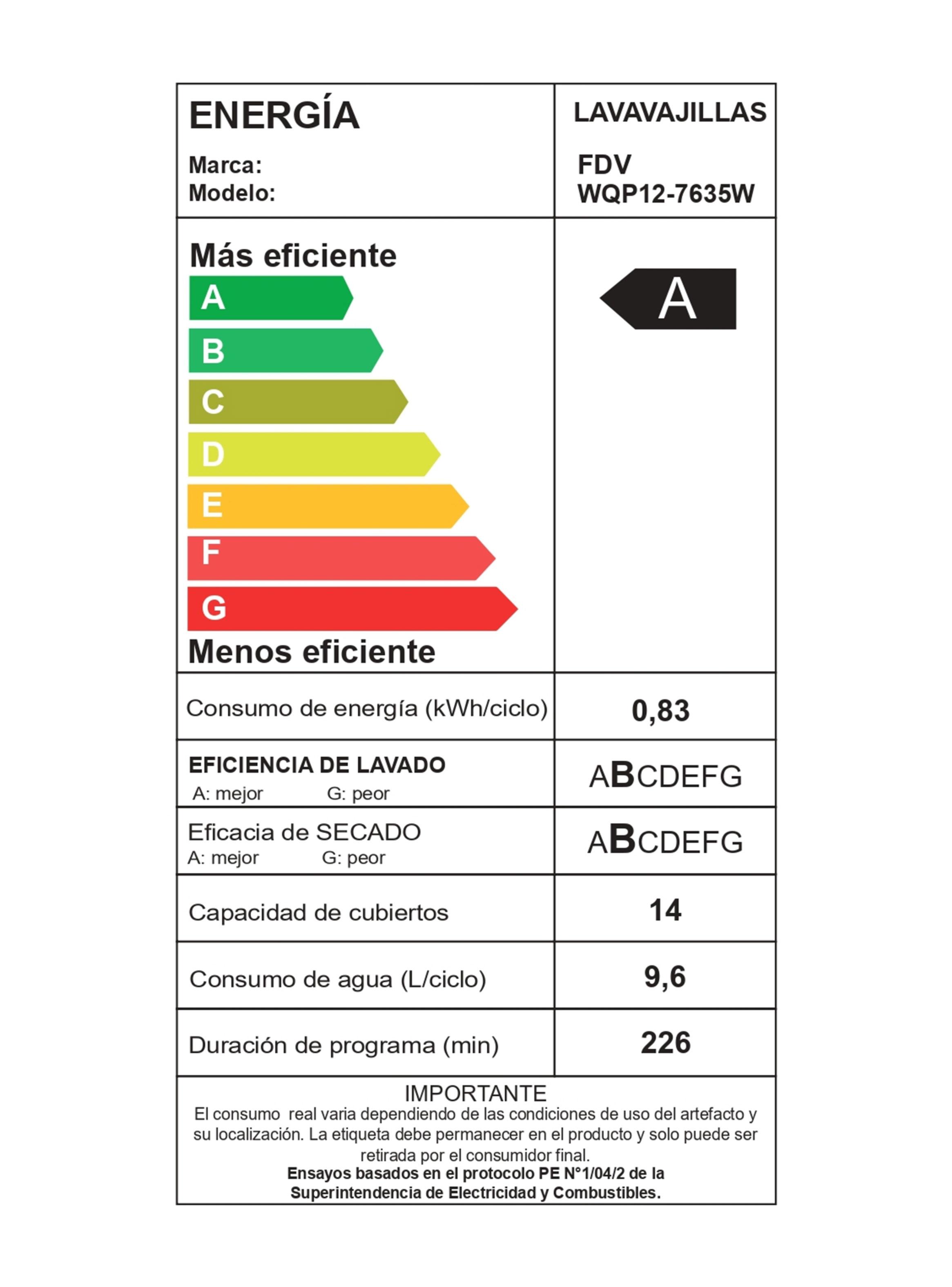 Lavavajillas Acqua 14 Cubiertos Free Standing ACQUA 14C-11