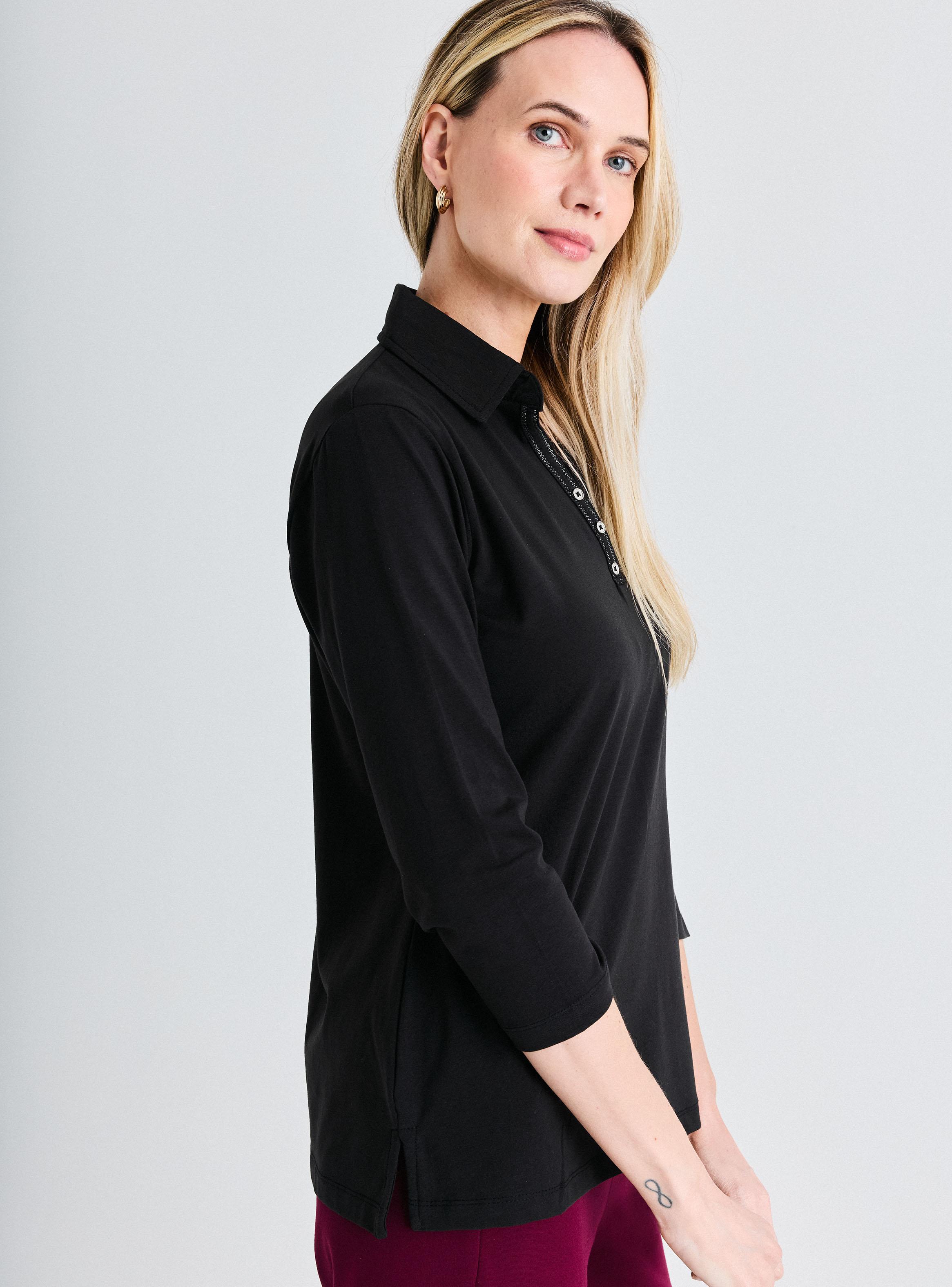 Polera Cuello Polo con Tapeta de Botones-2