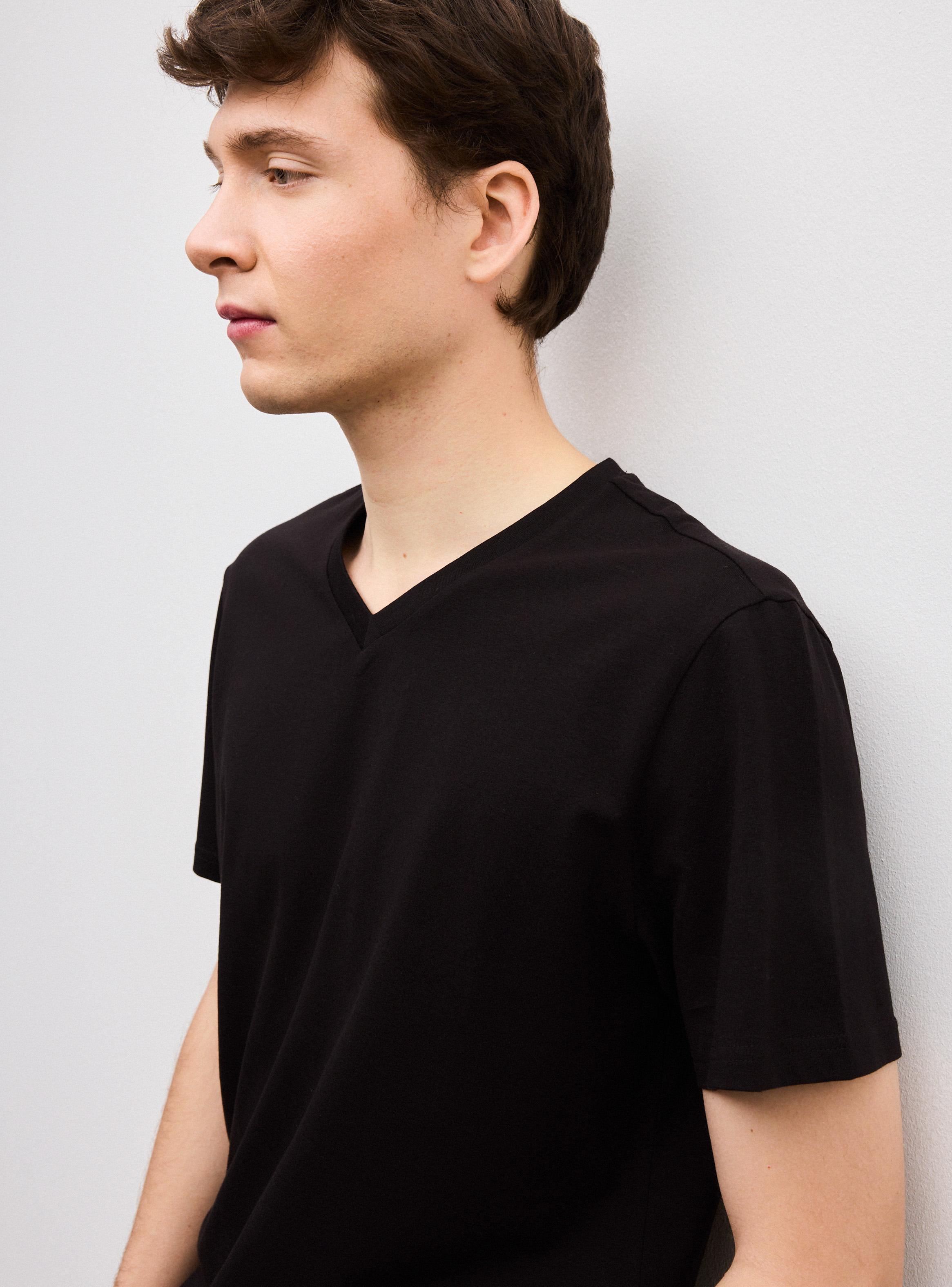 Polera V-Neck Algodon Elastano-3