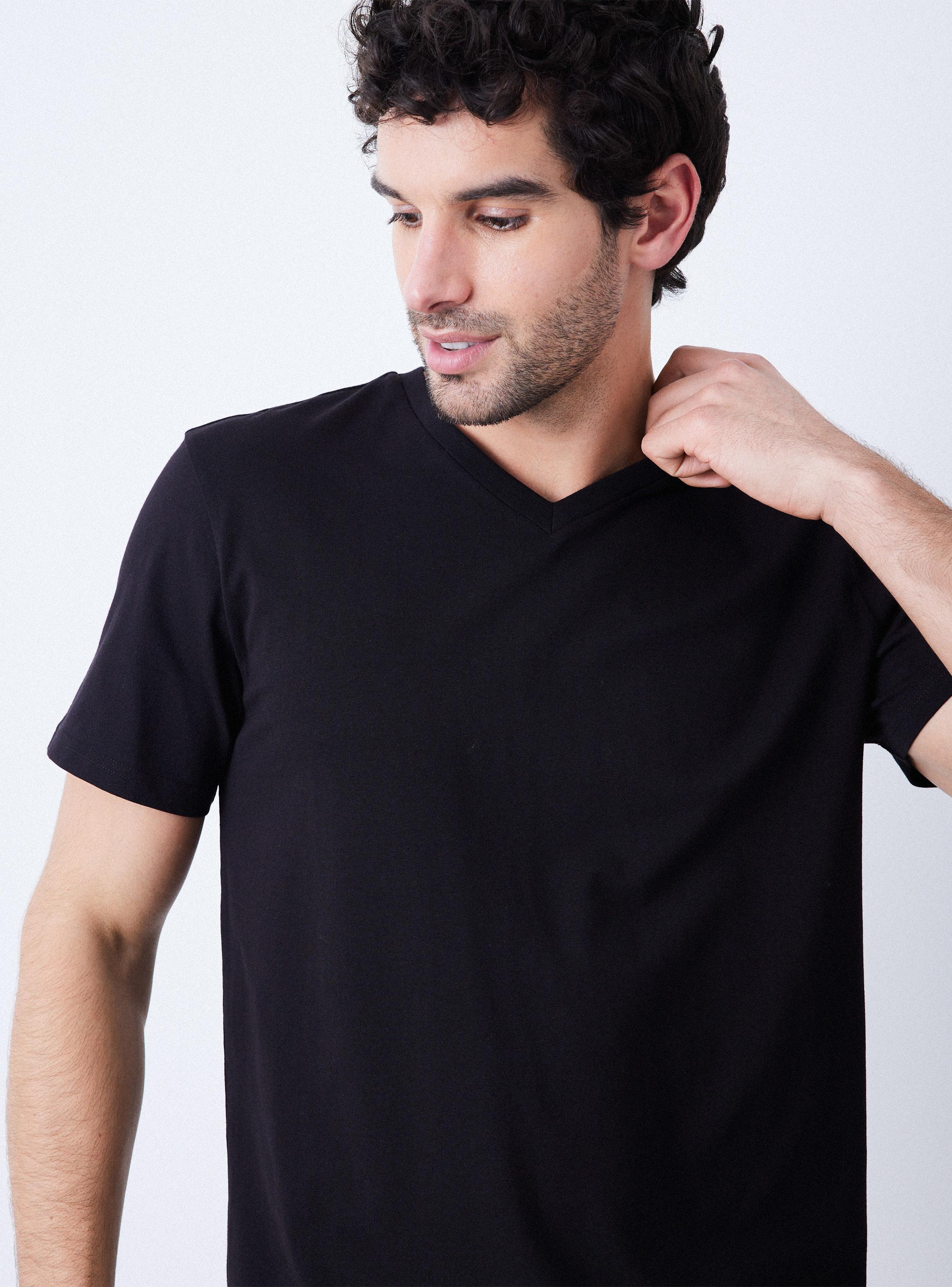 Polera V-Neck Algodon Elastano-2
