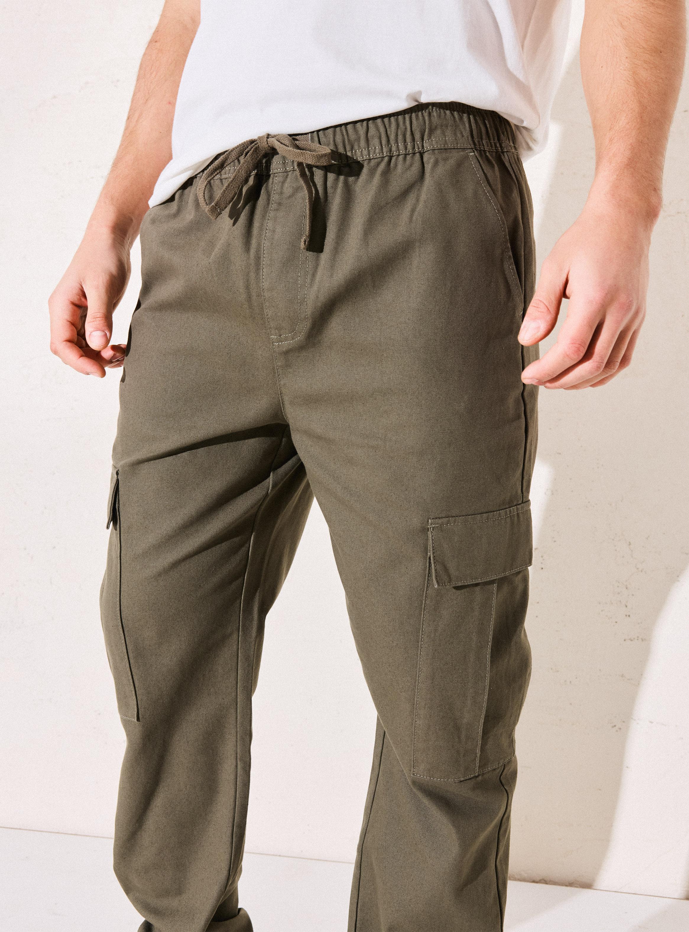 Pantalón con Bolsillo Cargo Fit Relajado-2