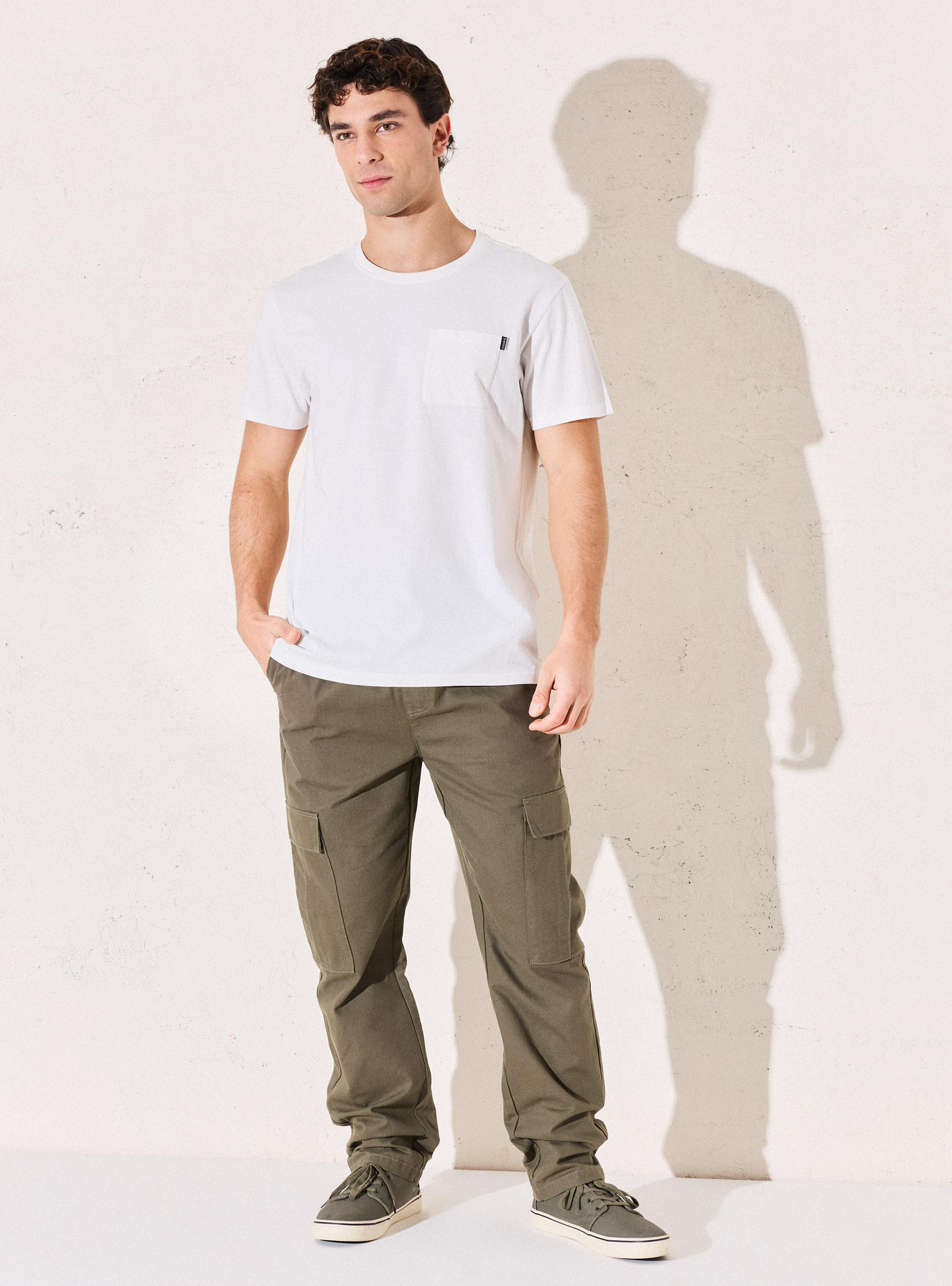 Pantalón con Bolsillo Cargo Fit Relajado-4