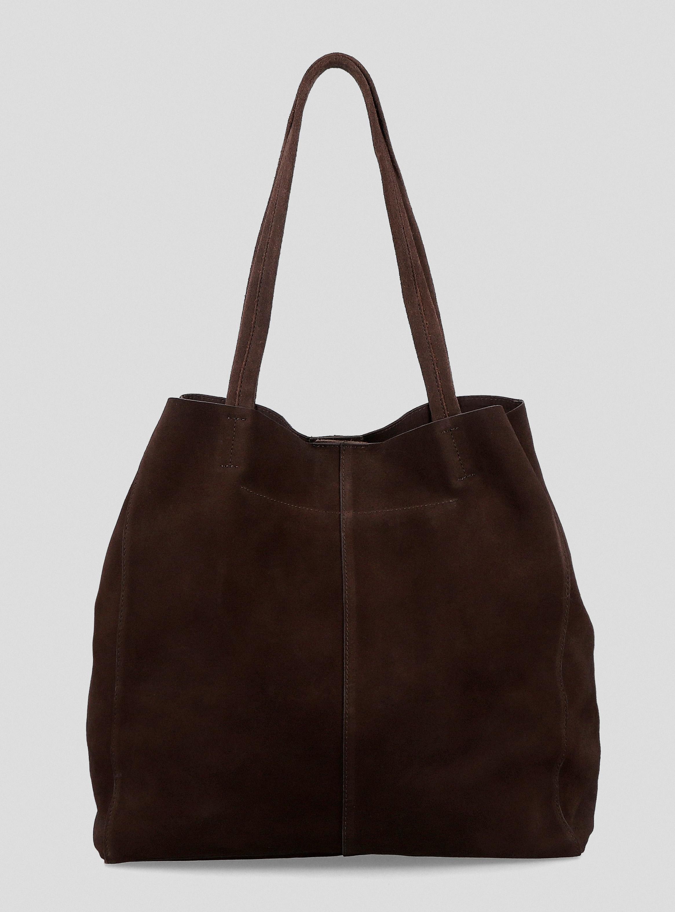 Cartera Totebag Cuero Textura Café Moro C del Pilar-4