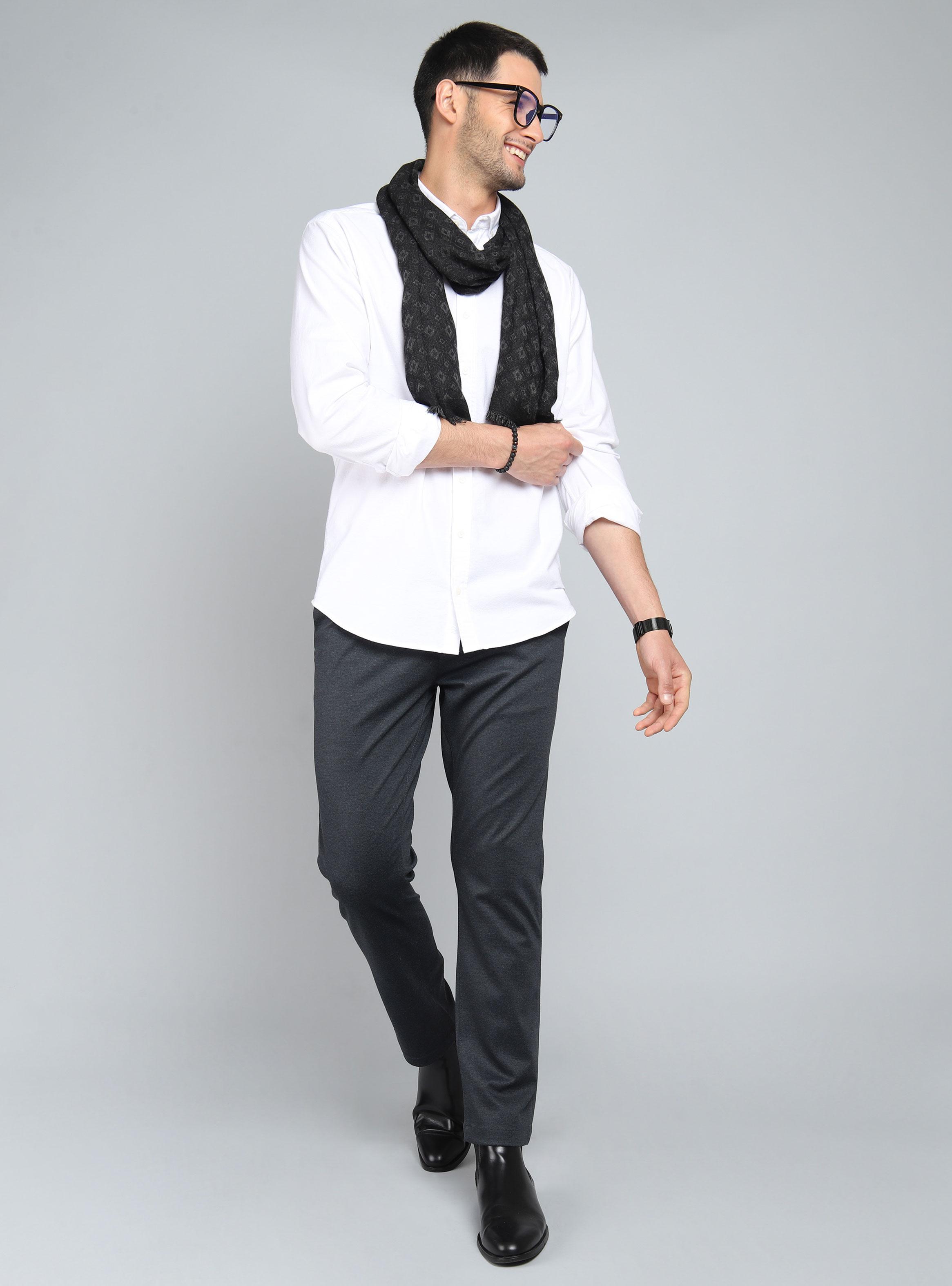 Camisa Casual Oxford Spandex Manga Larga-5