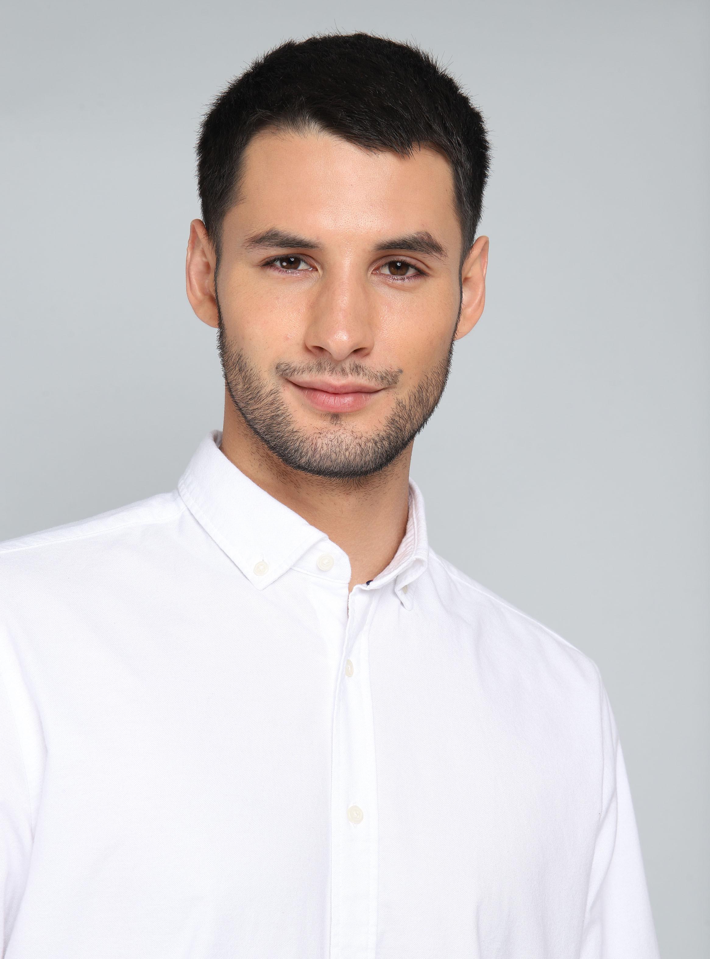 Camisa Casual Oxford Spandex Manga Larga-2