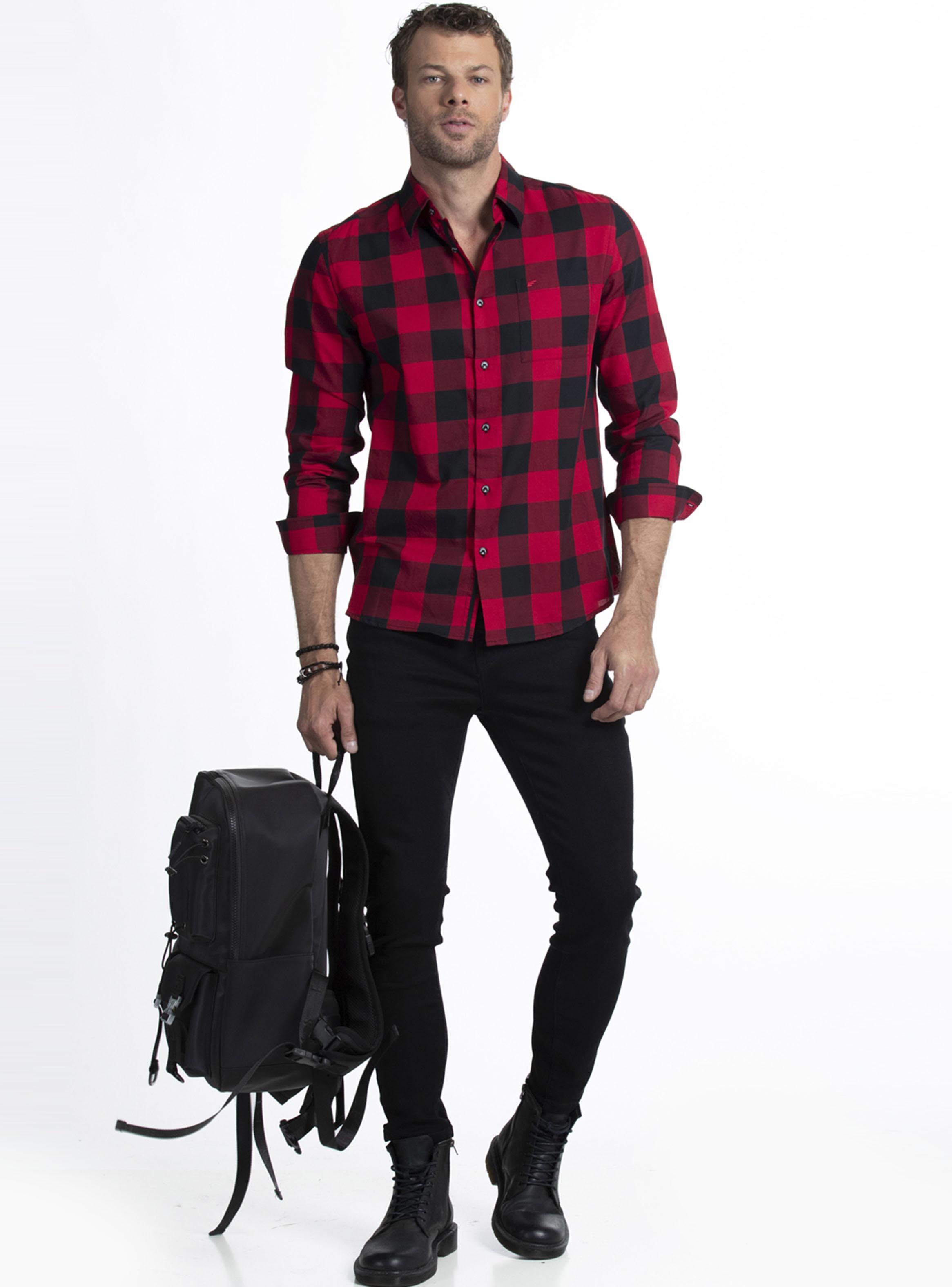 Camisa Regular Cuadros Poplin-3