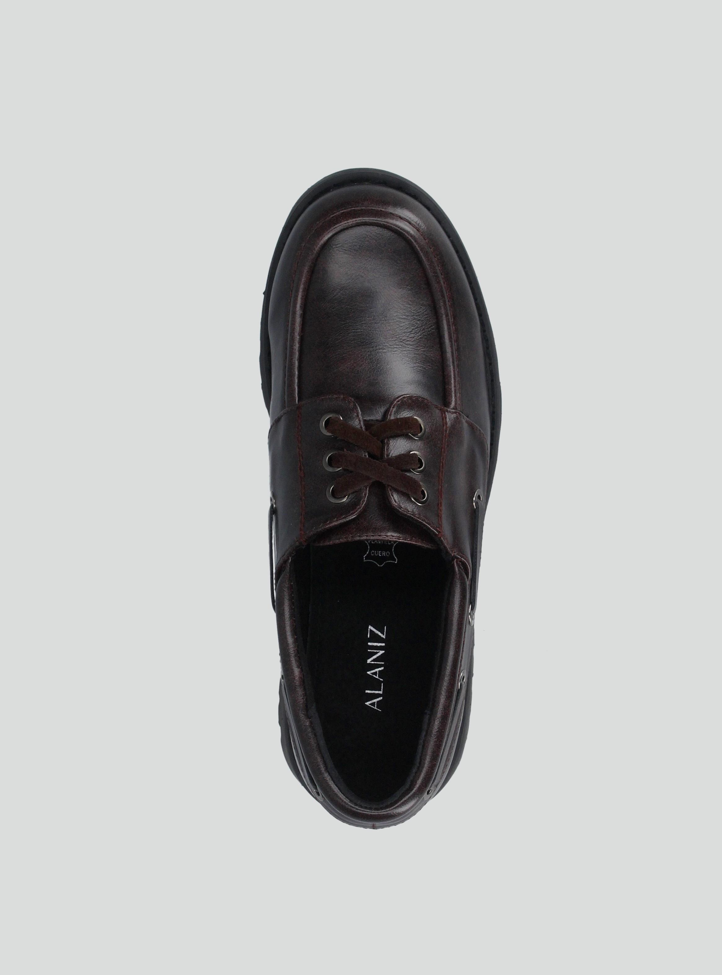 Zapato Casual Náutico Acordonado Efecto Gastado Mujer-3