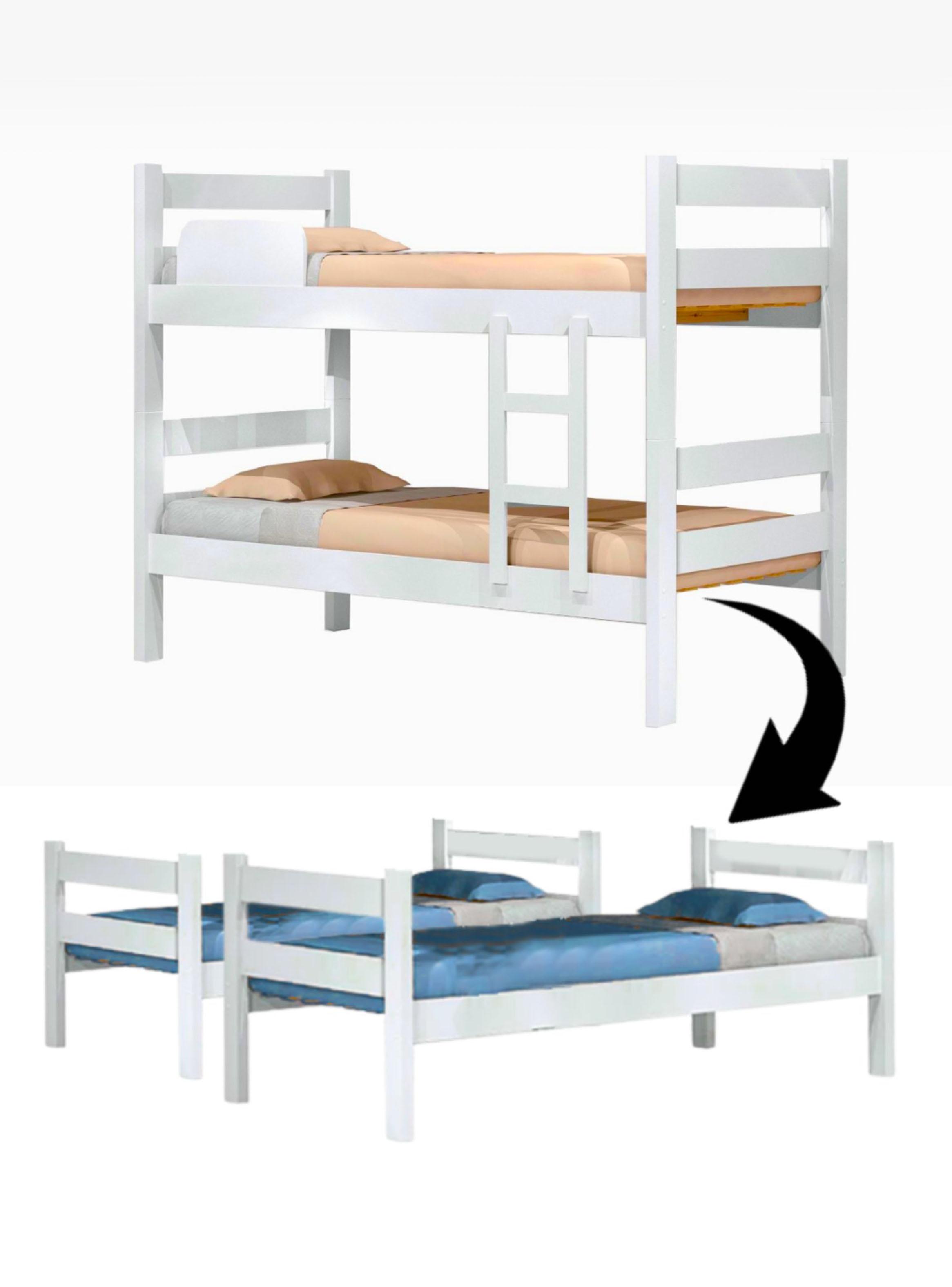 Camarote Litera Desmontable Prisma, 1 Plaza Blanco MDF 160 kg-2