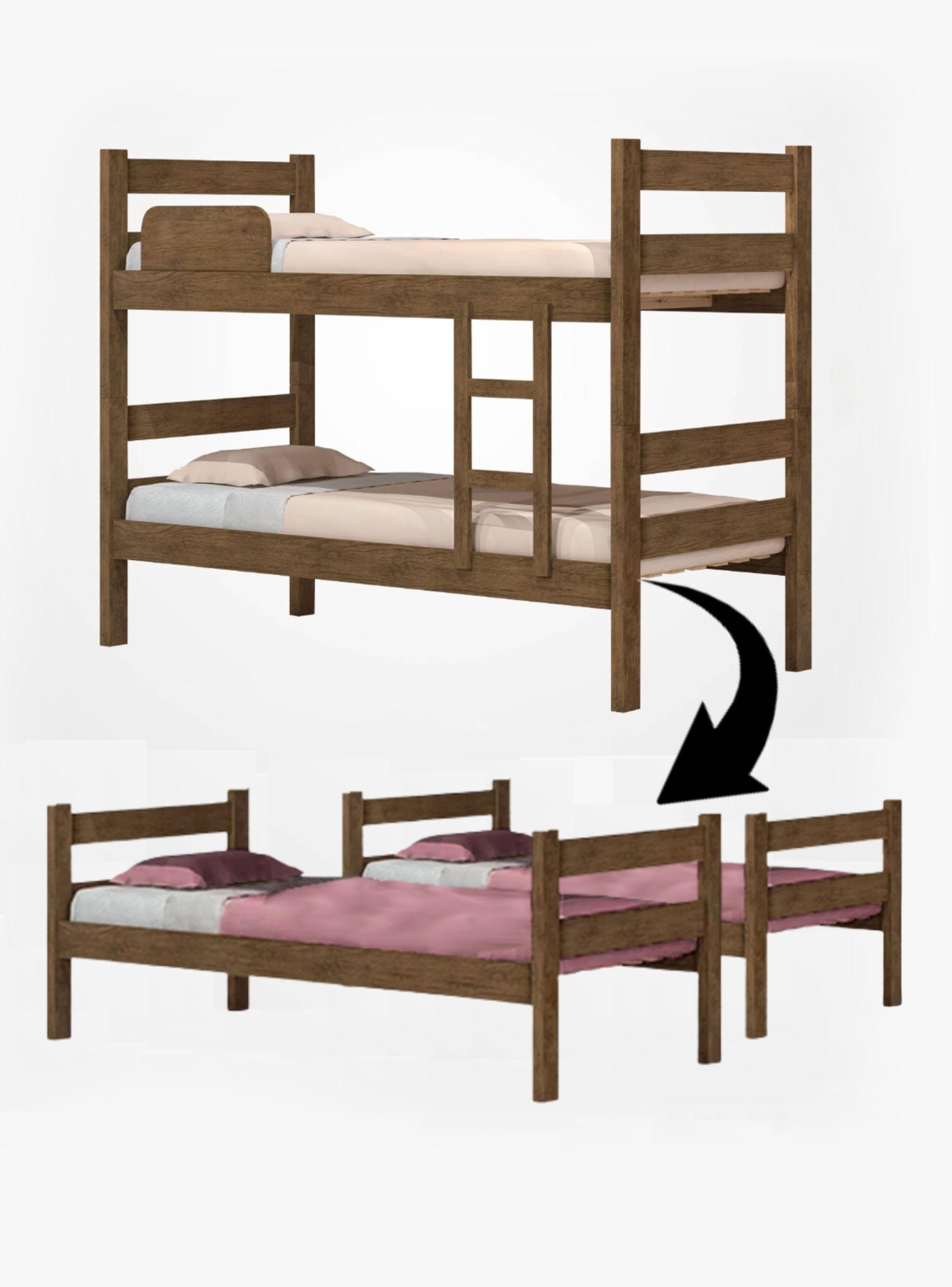 Camarote Litera Desmontable Prisma 1 Plaza Cedro, MDF 160 kg-2