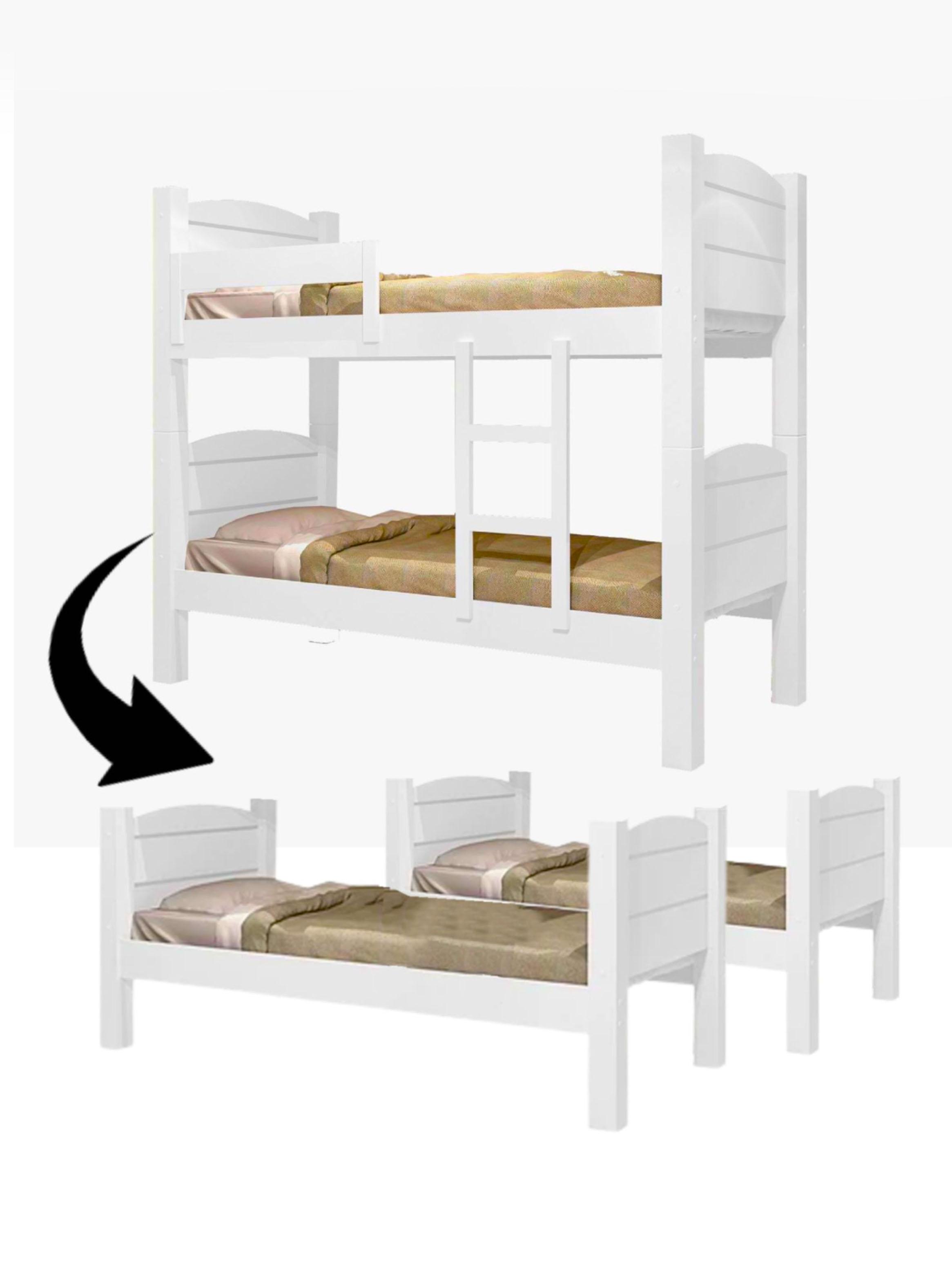 Camarote Litera Desmontable Liliane 1 Plaza-Blanco MDF 160 kg-2