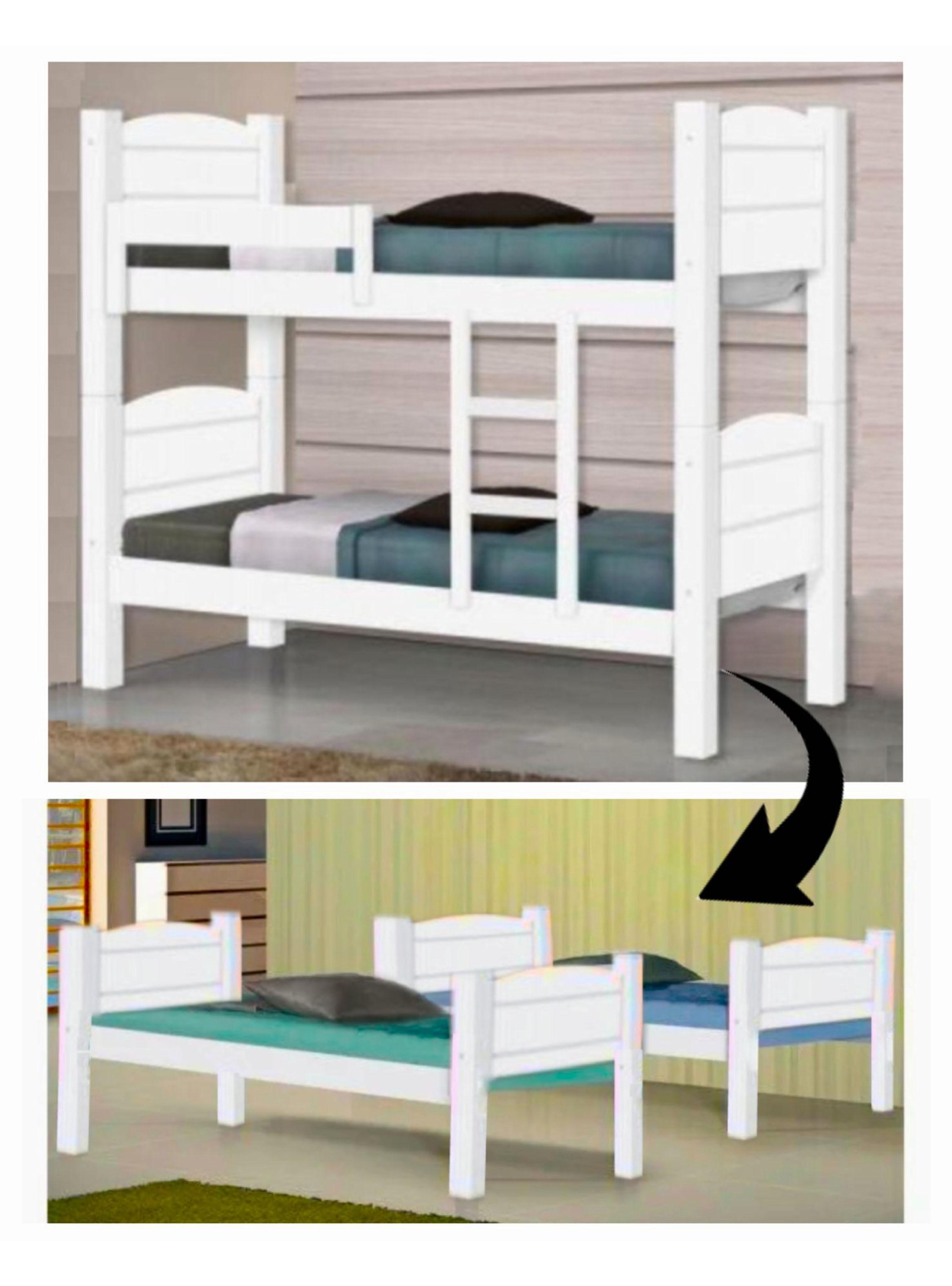 Camarote Litera Desmontable Liliane 1 Plaza-Blanco MDF 160 kg-4