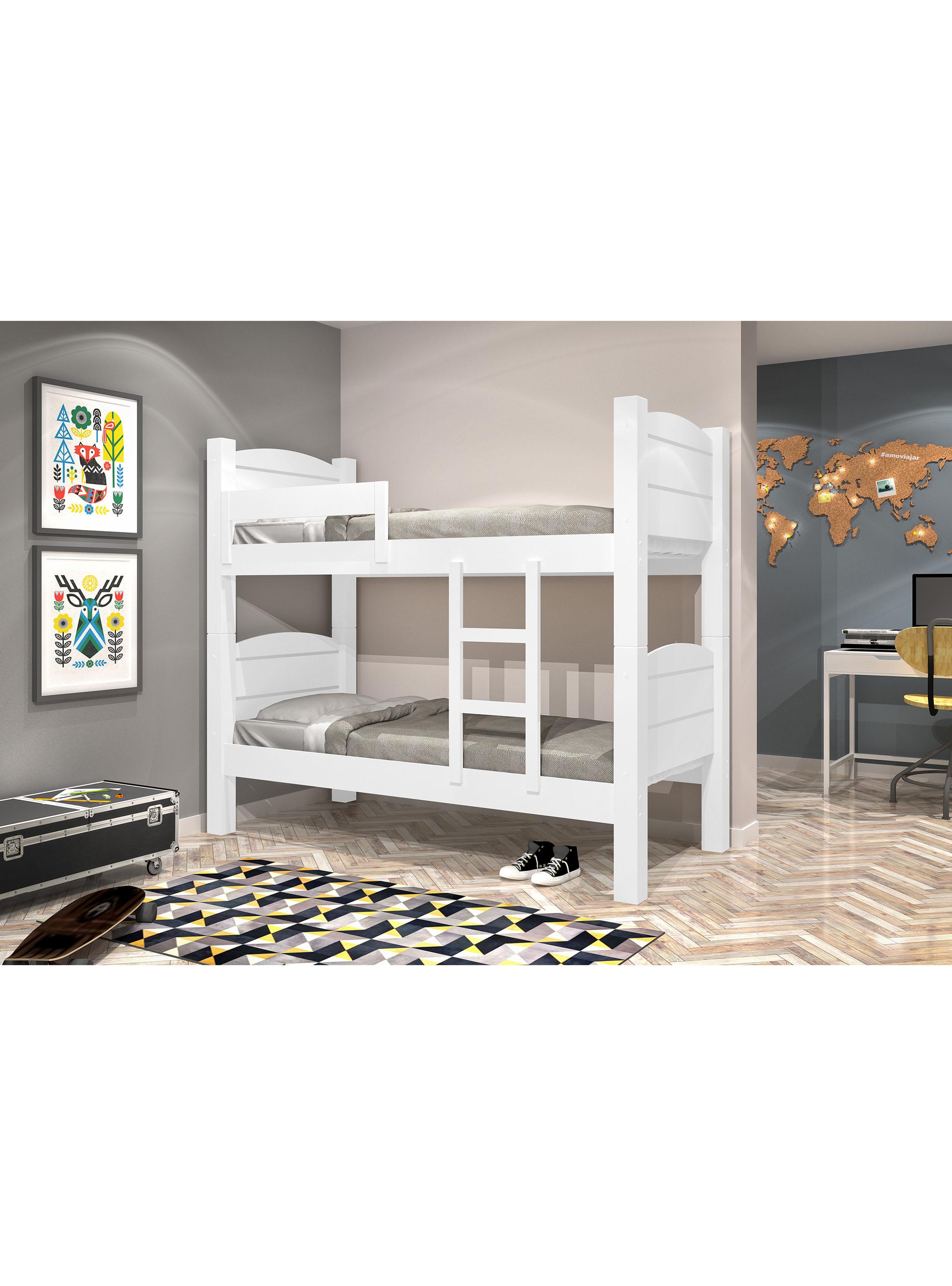 Camarote Litera Desmontable Liliane 1 Plaza-Blanco MDF 160 kg-5