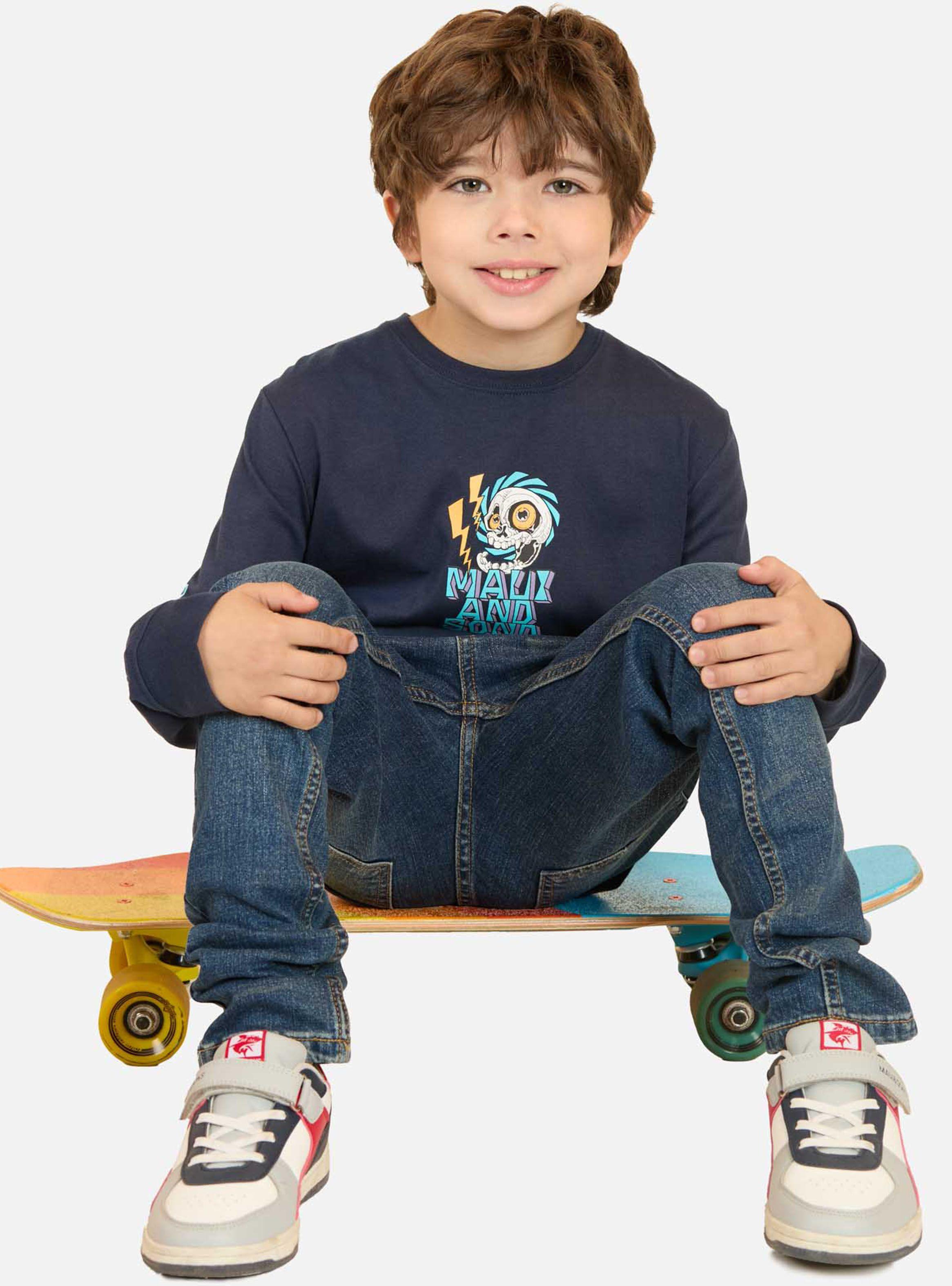 Polera Skull Smile Manga Larga-3