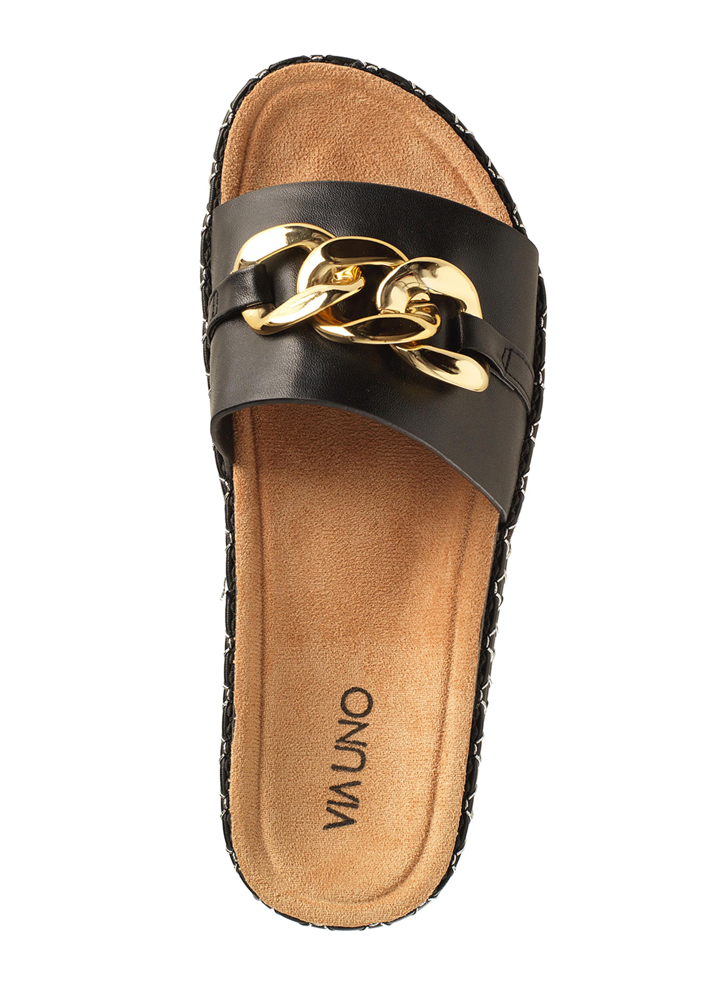 Sandalia Detalle de Cadena Dorada y Plataforma Mujer-2