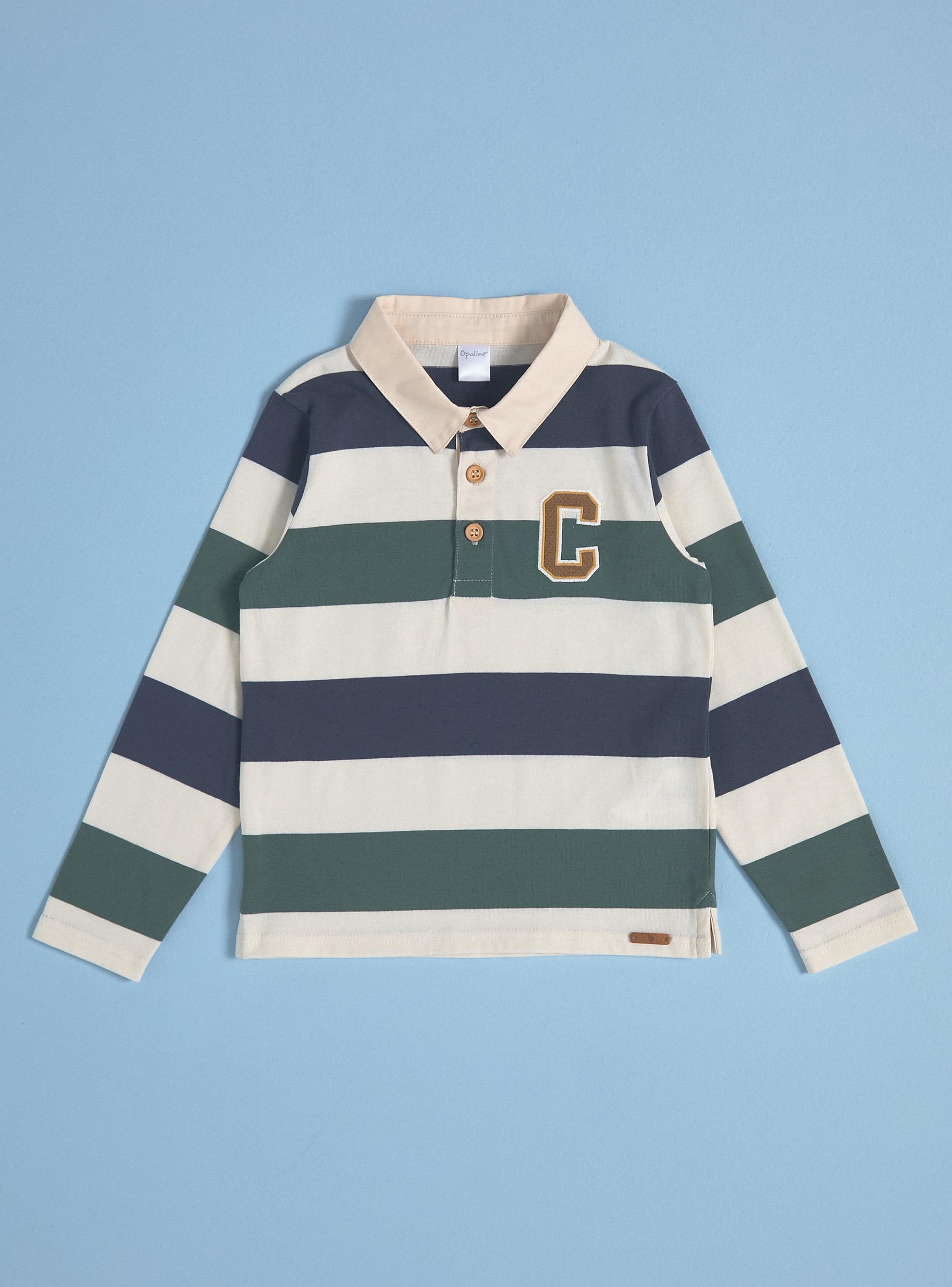Polera Abotonada Rayas-0