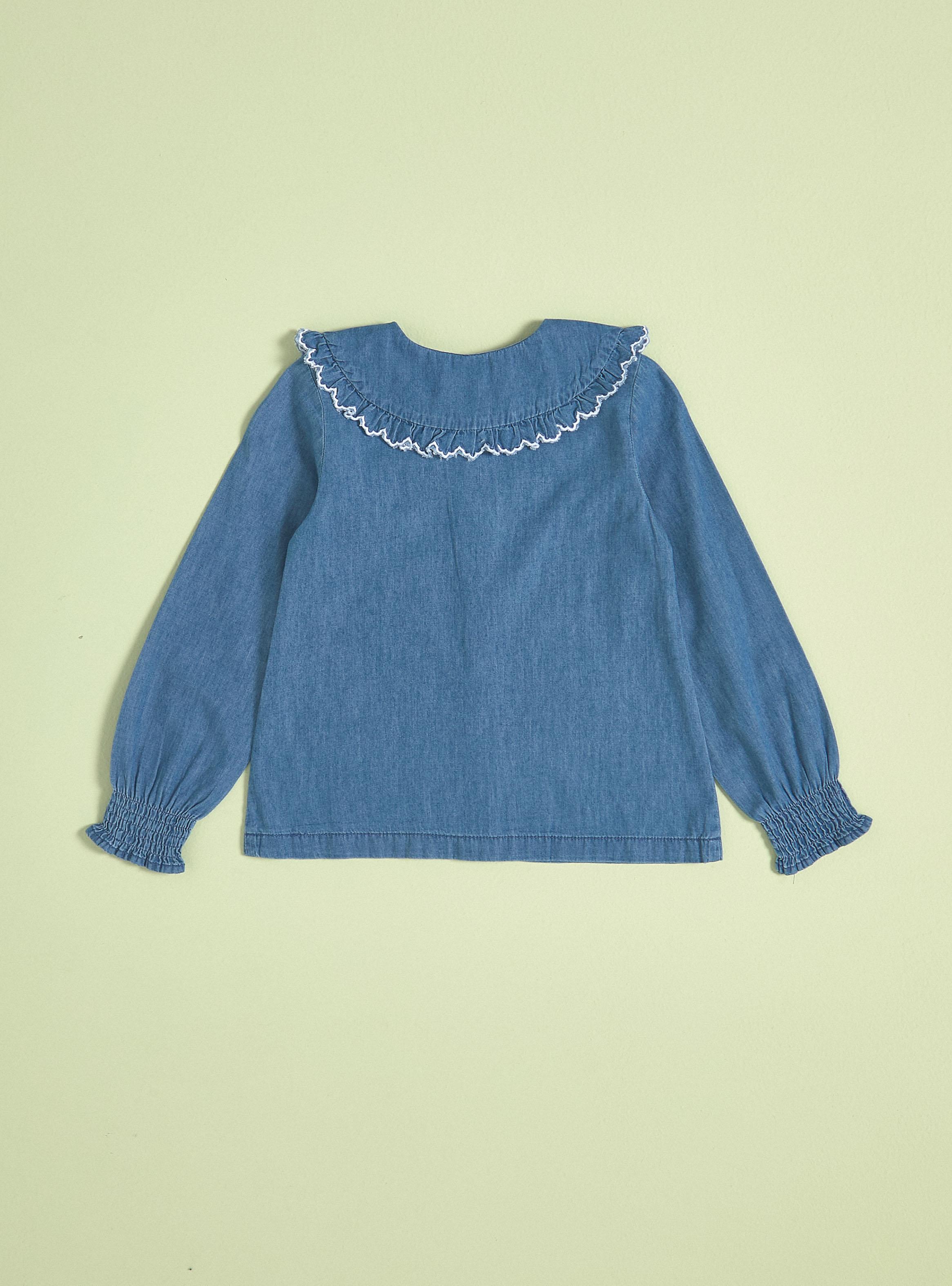 Blusa Denim Cuello Bobo Niña-2