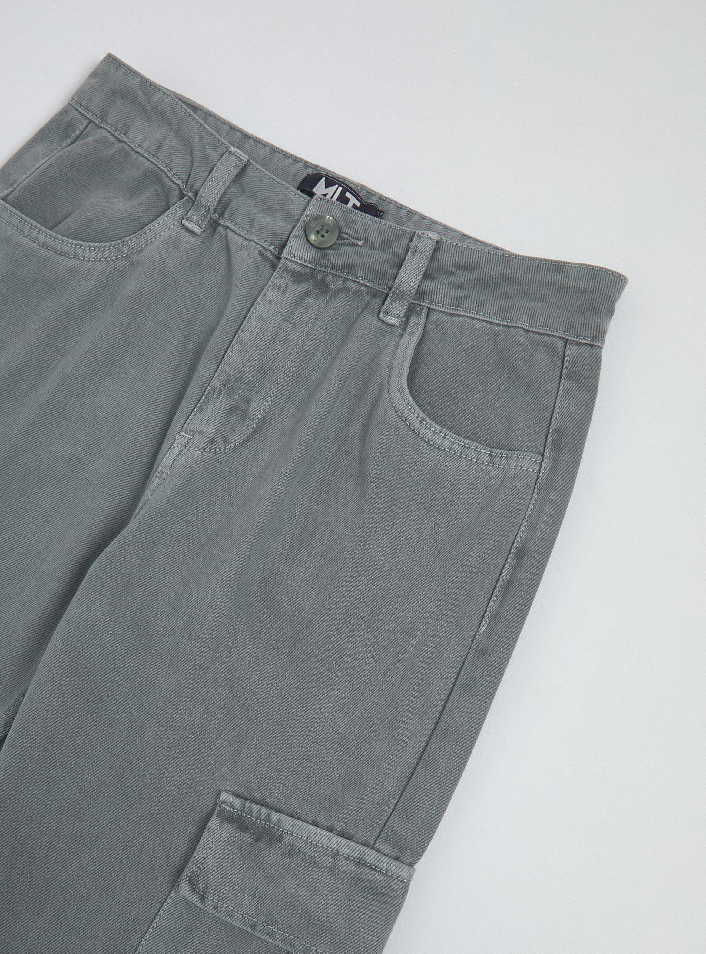 Pantalón con Bolsillos Estilo Cargo Algodón-2