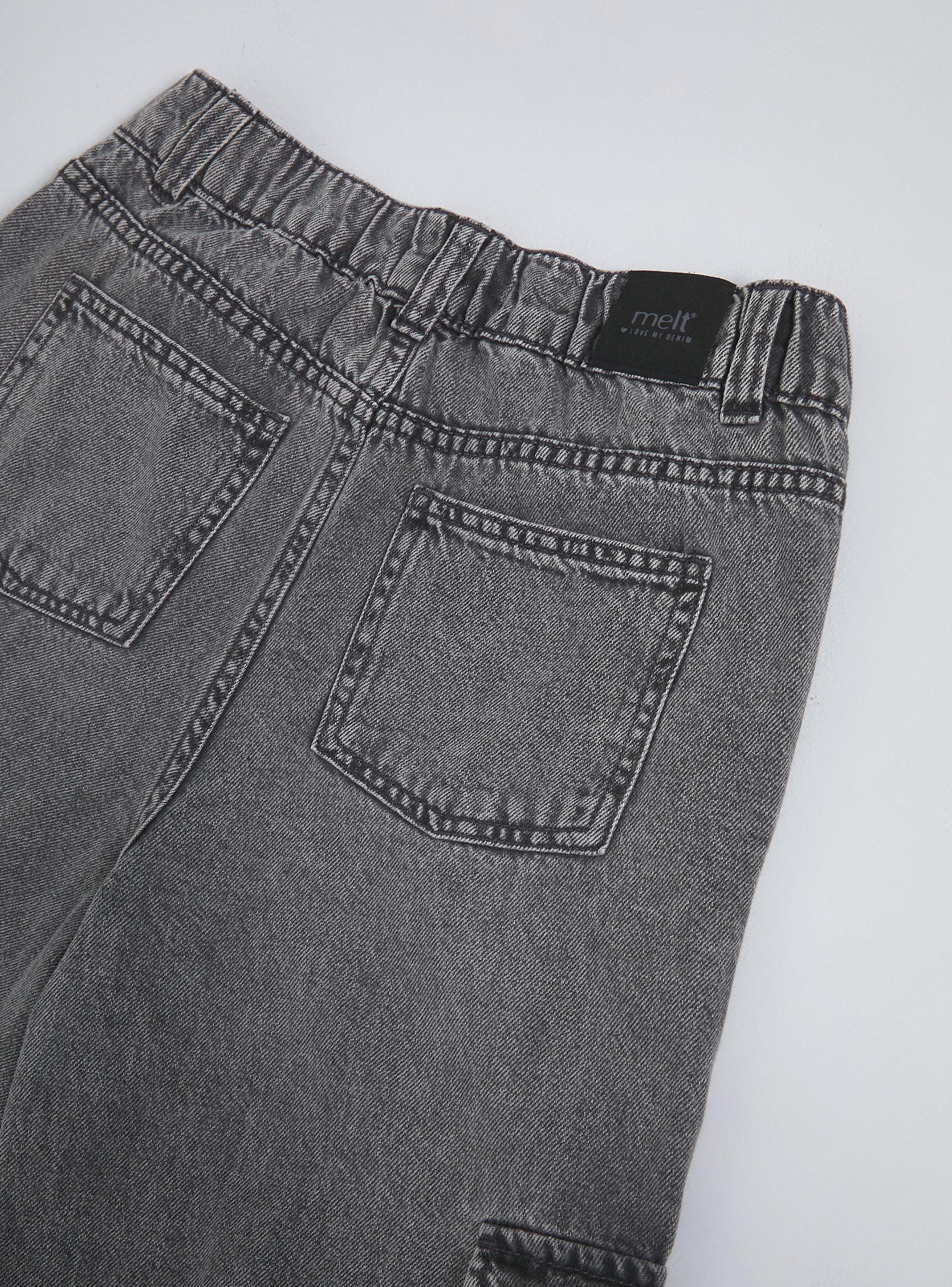 Jeans con Bolsillos Estilo Cargo Niña-2