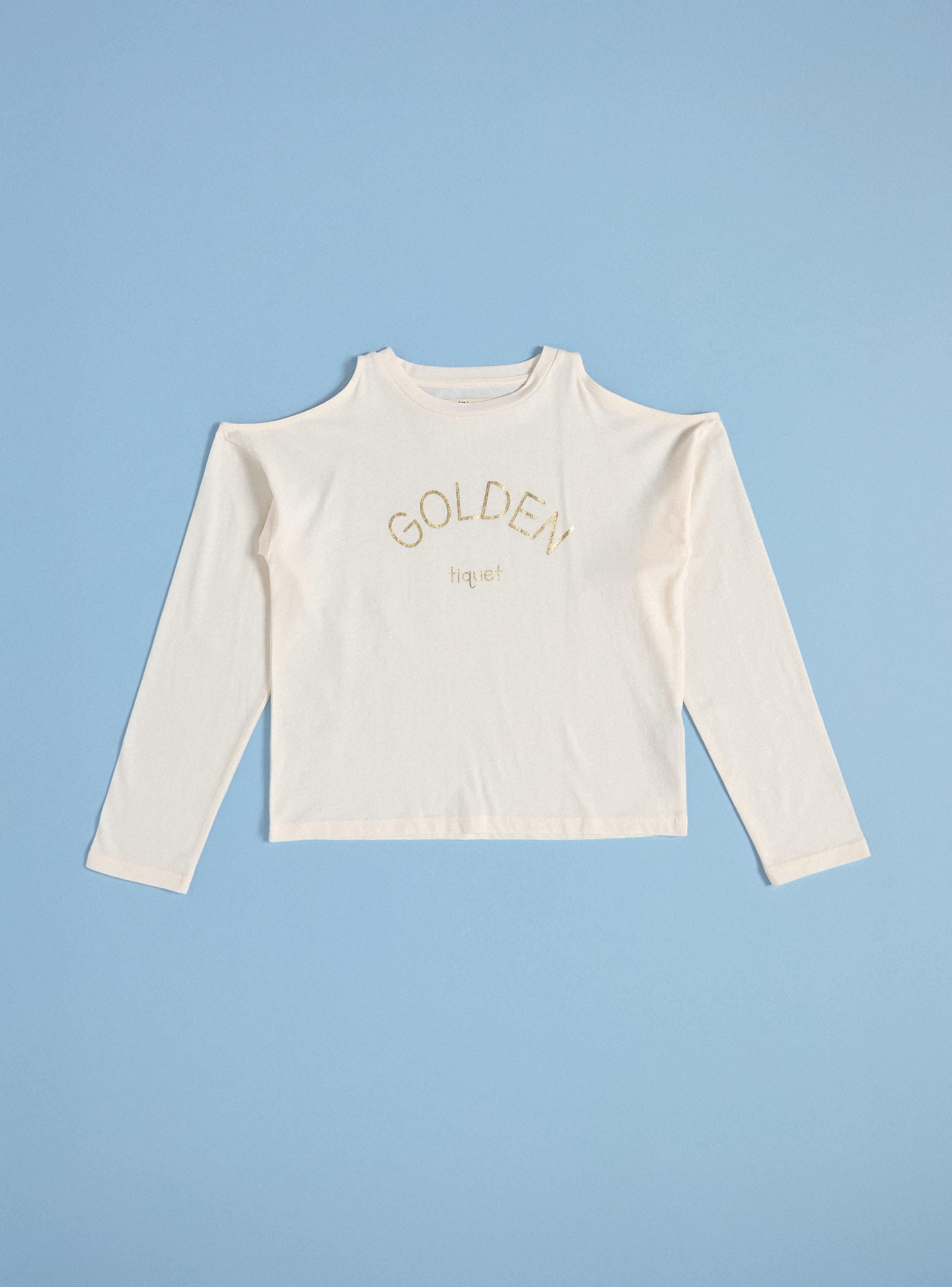 Polera Cutout en Hombros y Focal Print-2