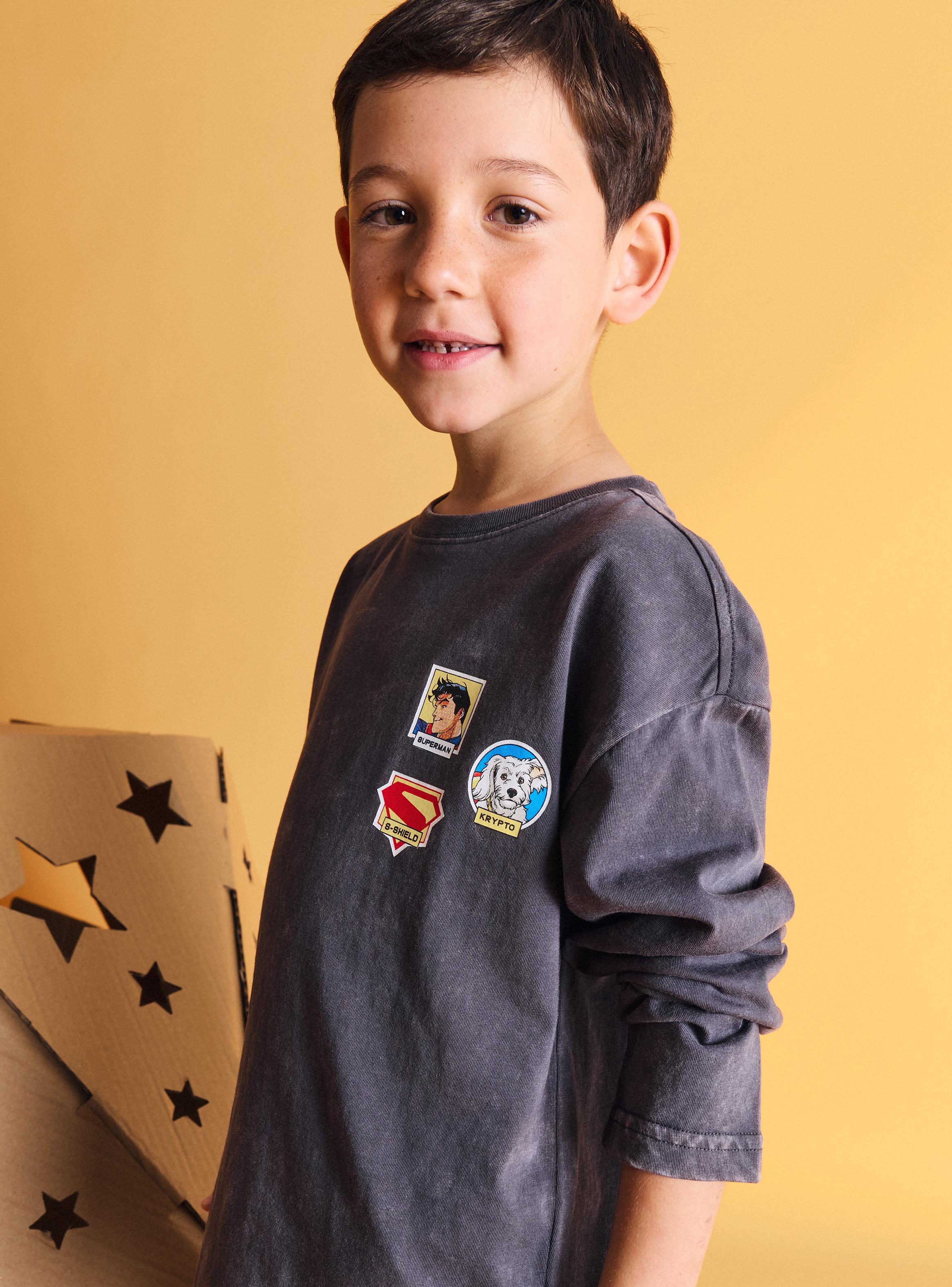 Polera Acid Wash Estampado Superman-4